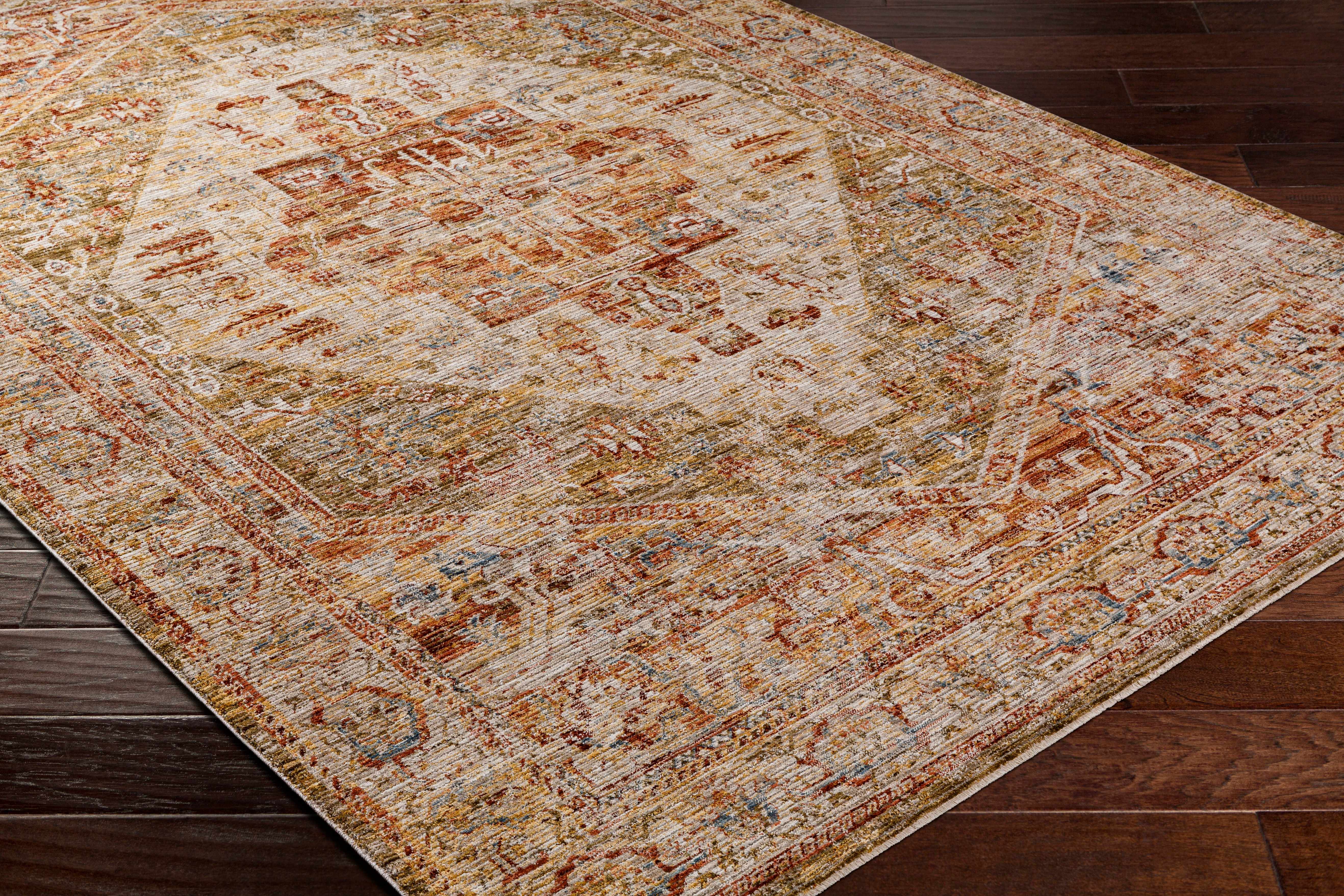 Alois Tan Rich Textured Traditional Rug - Image 4