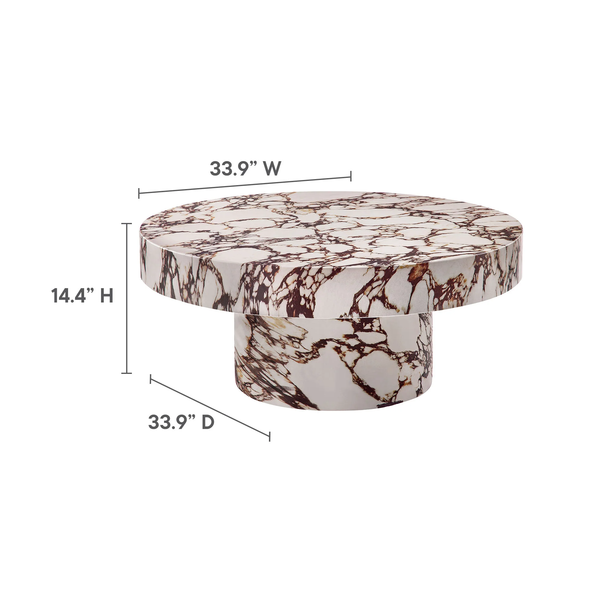 Alora Indoor - Outdoor Patio Concrete Round Coffee Table by Modway - Image 2