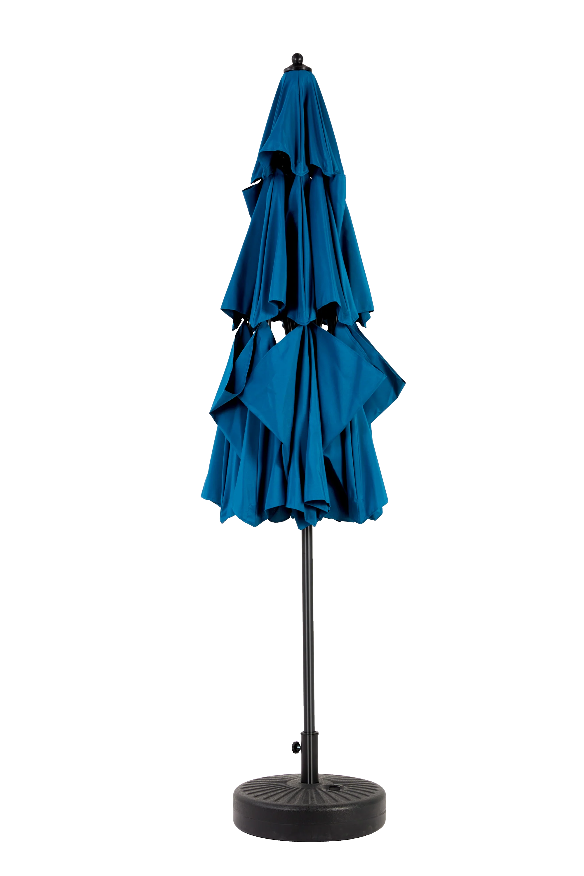 Aluminium 10ft 3 Tier Auto-Tilt Outdoor Patio Umbrella - Dark Blue - Image 10