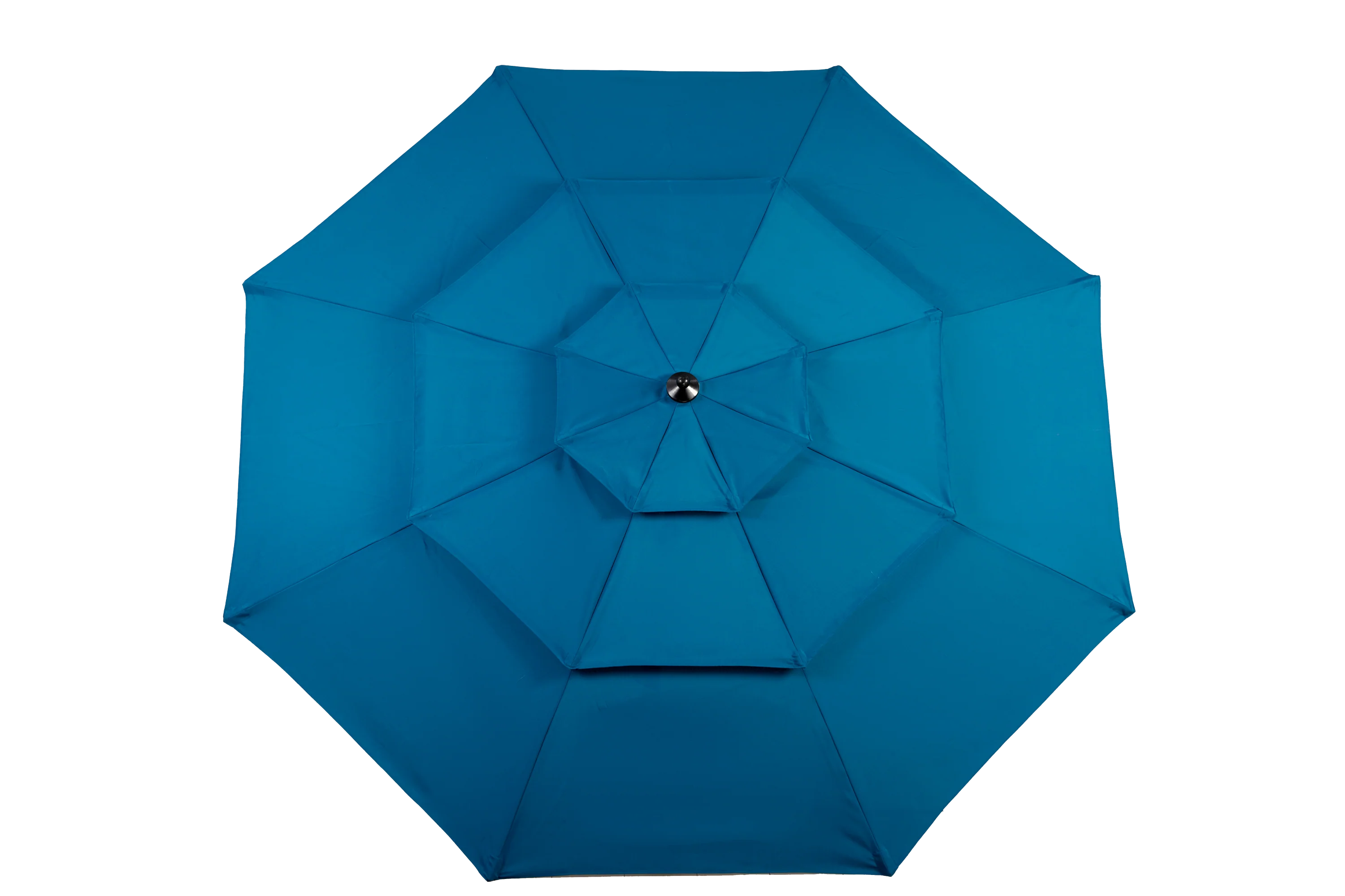Aluminium 10ft 3 Tier Auto-Tilt Outdoor Patio Umbrella - Dark Blue - Image 5