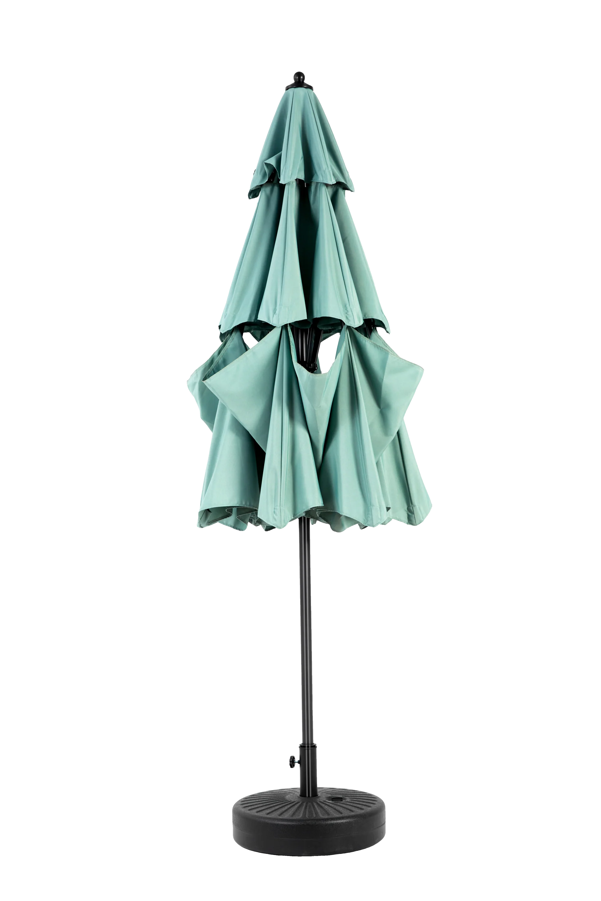 Aluminium 10ft 3 Tier Auto-Tilt Outdoor Patio Umbrella - Light Green - Image 10