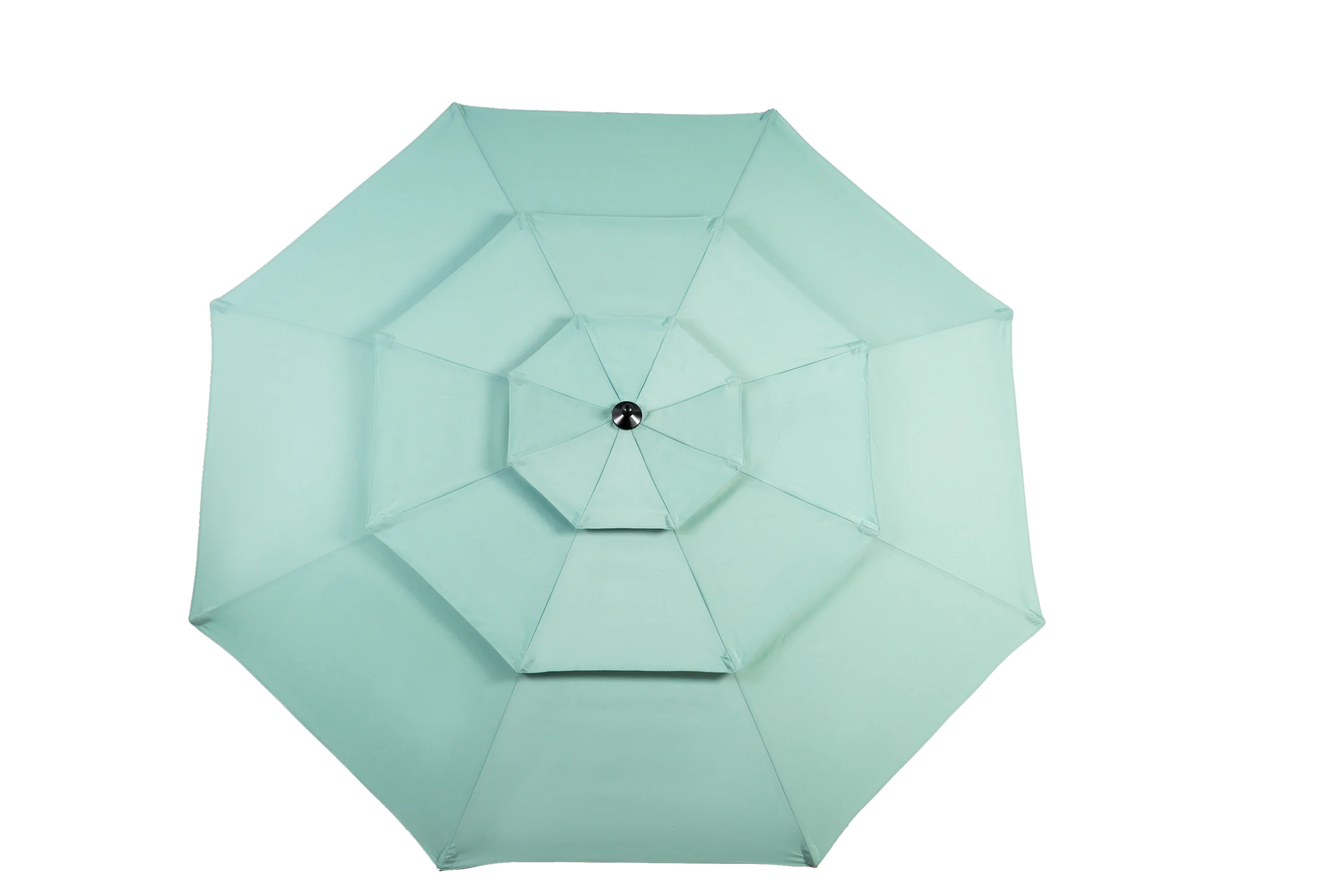 Aluminium 10ft 3 Tier Auto-Tilt Outdoor Patio Umbrella - Light Green - Image 6