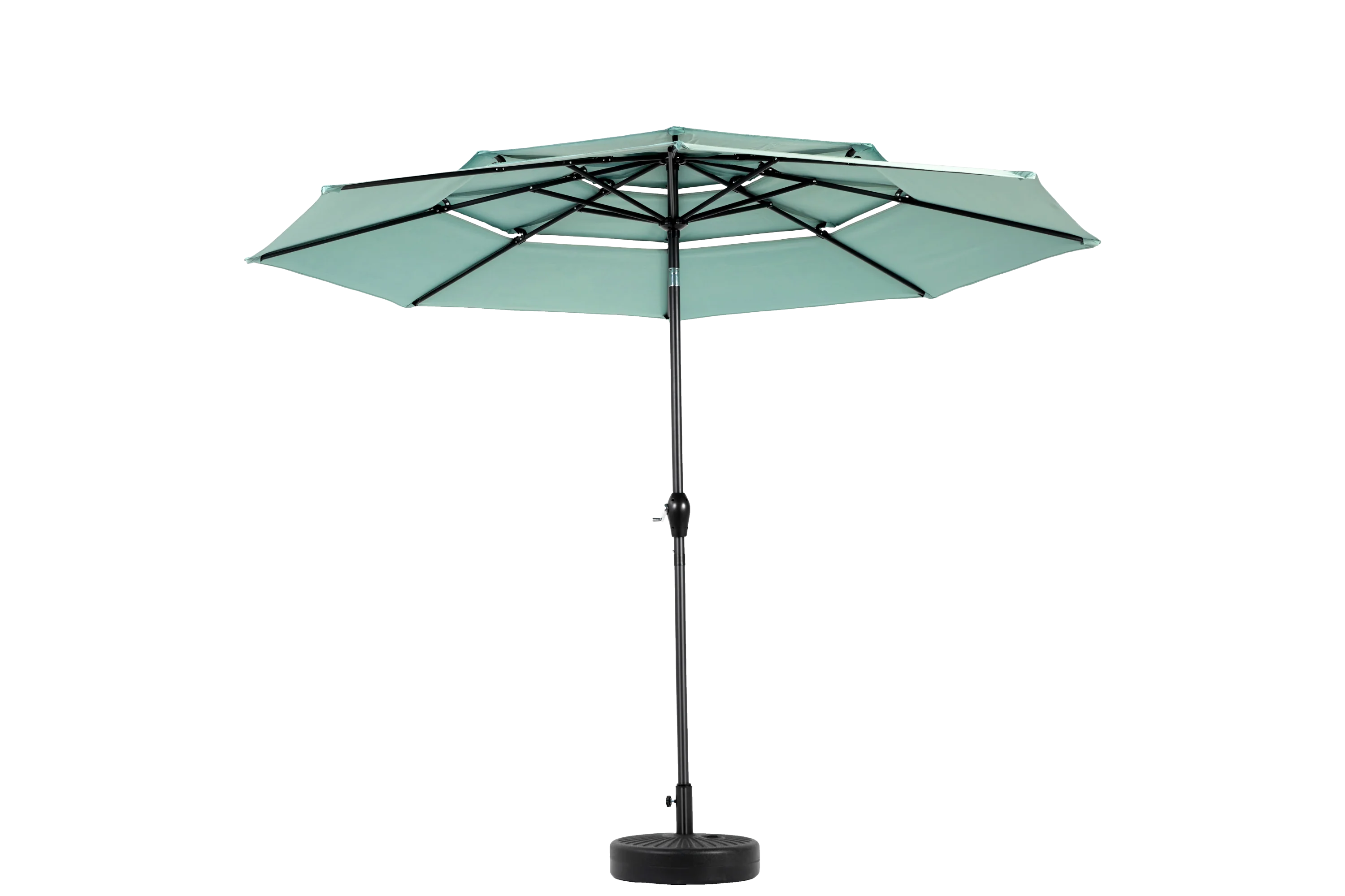 Aluminium 10ft 3 Tier Auto-Tilt Outdoor Patio Umbrella - Light Green - Image 8
