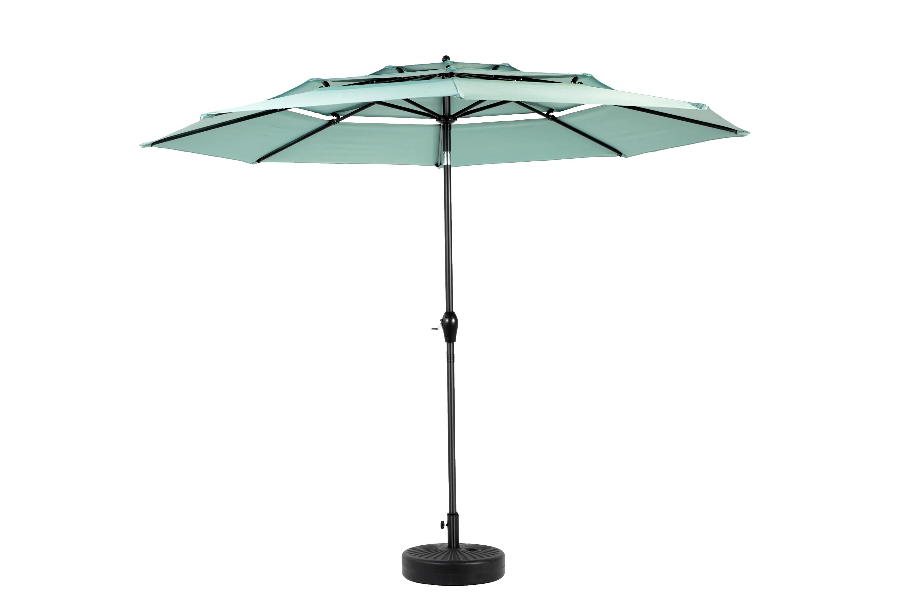 Aluminium 10ft 3 Tier Auto-Tilt Outdoor Patio Umbrella - Light Green - Image 9