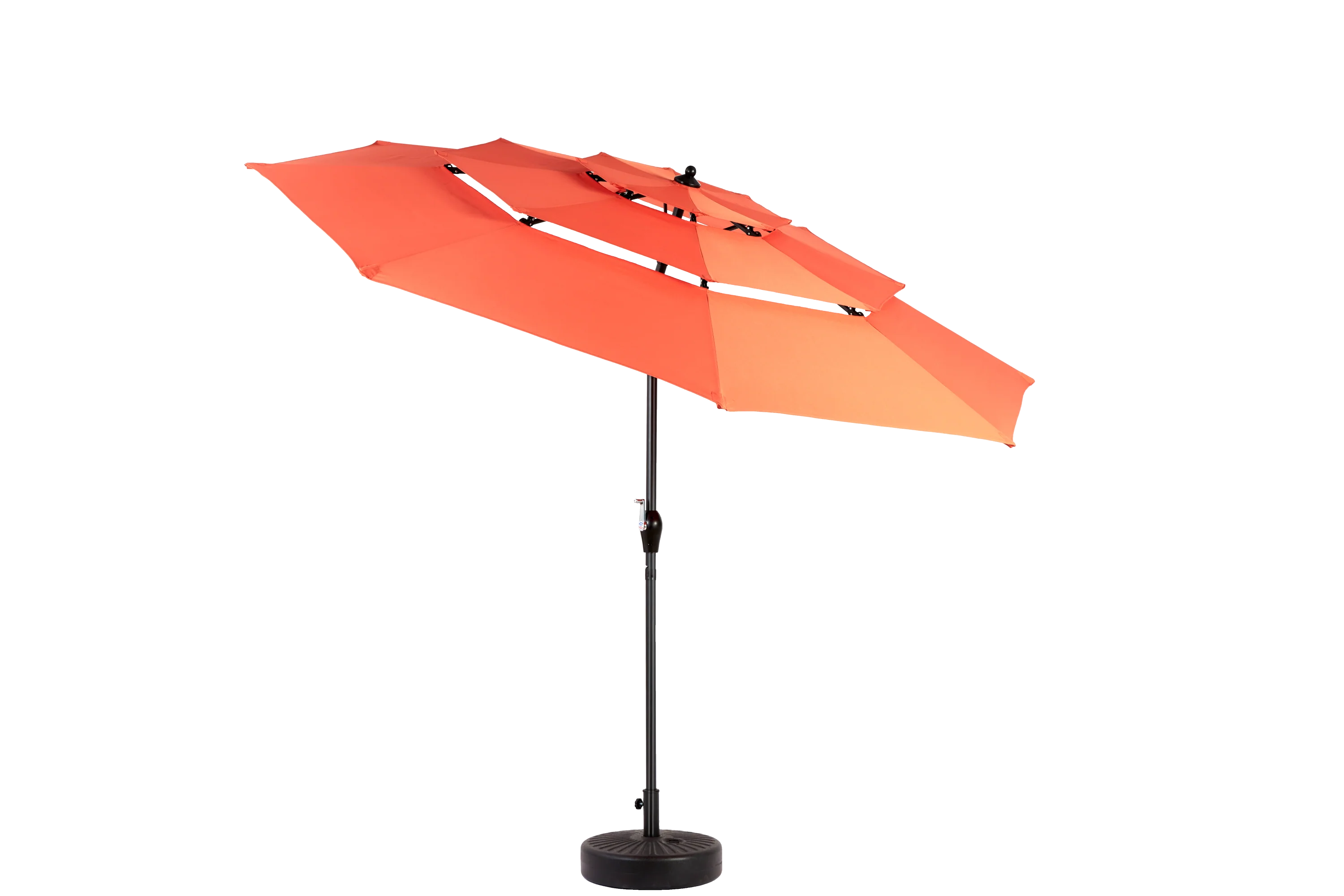 Aluminium 10ft 3-Tier Auto-Tilt Outdoor Patio Umbrella - Orange - Image 6