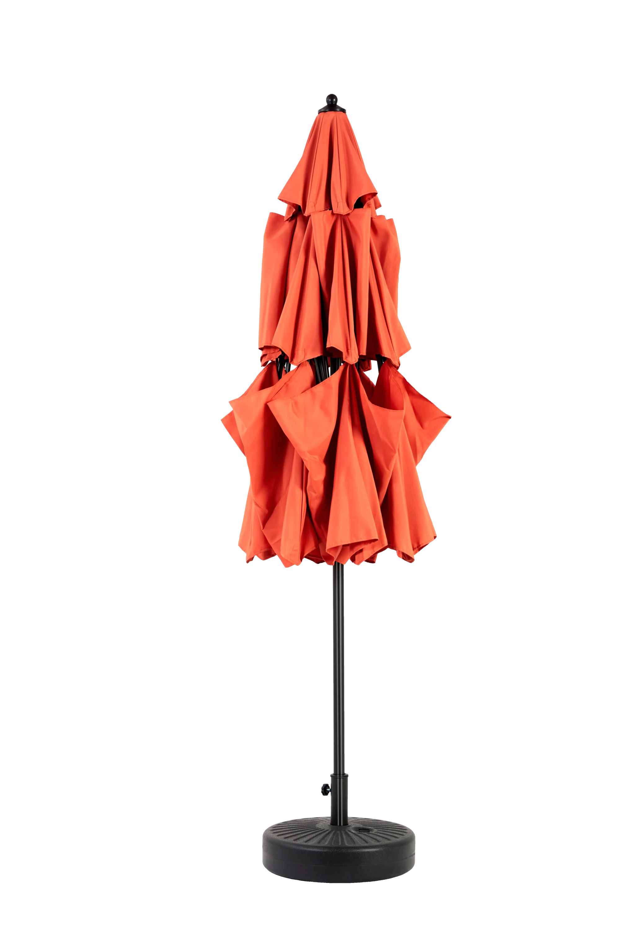 Aluminium 10ft 3-Tier Auto-Tilt Outdoor Patio Umbrella - Orange - Image 8