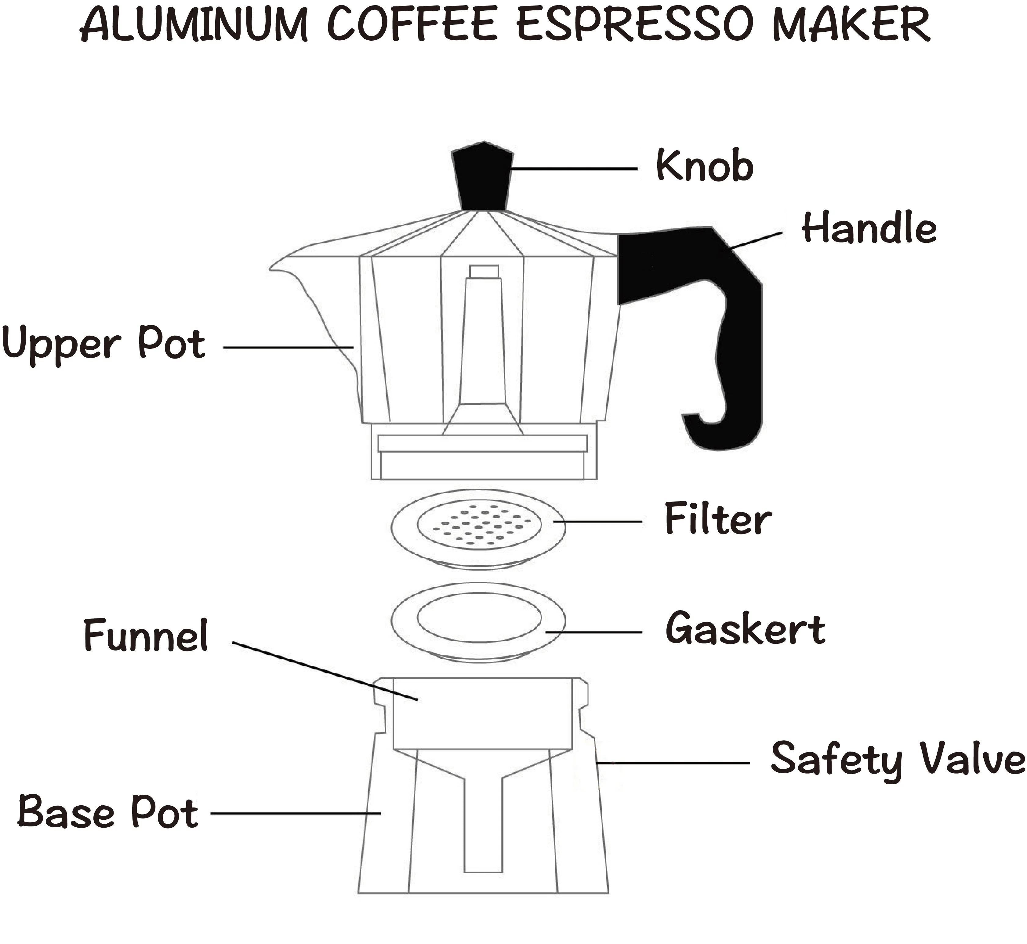 Aluminum Coffee Maker - 4 Sizes - Image 8