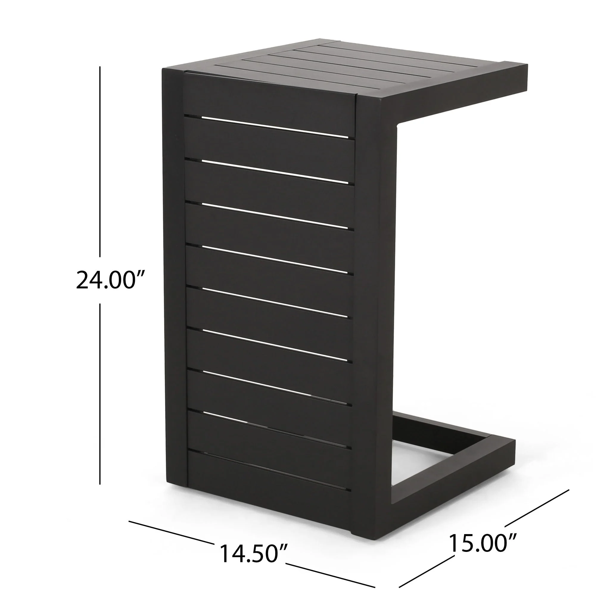 Aluminum Outdoor C-Shaped Side Table for Patio - Image 11