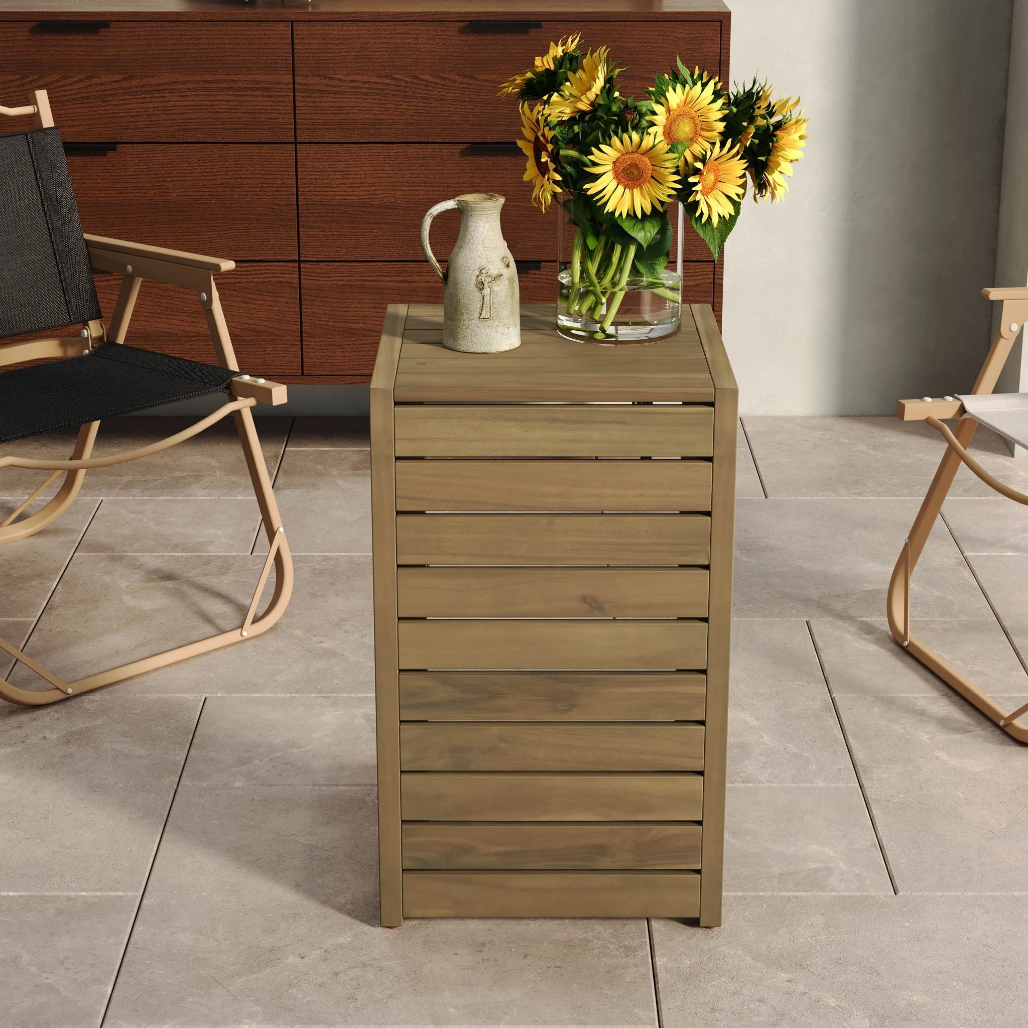 Aluminum Outdoor C-Shaped Side Table for Patio - Image 13