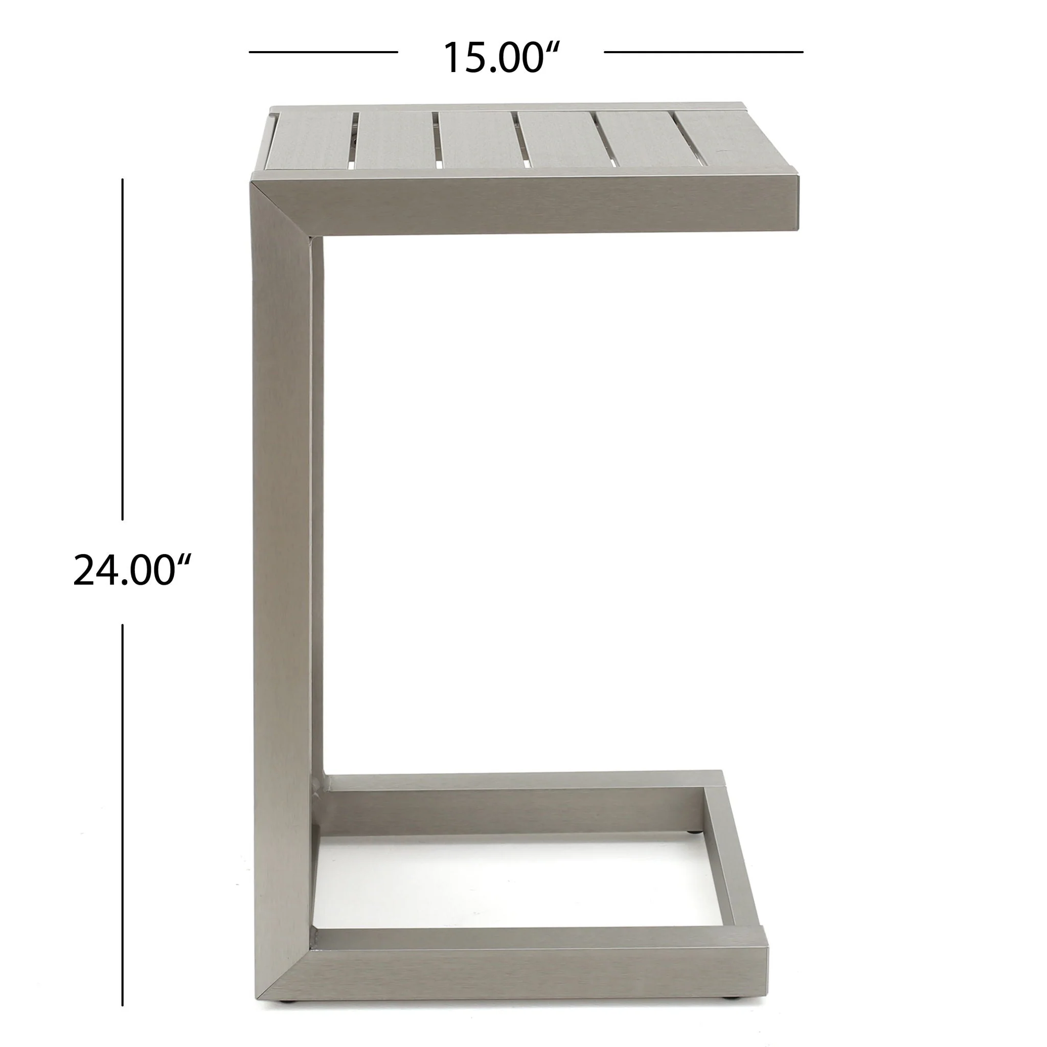 Aluminum Outdoor C-Shaped Side Table for Patio - Image 14