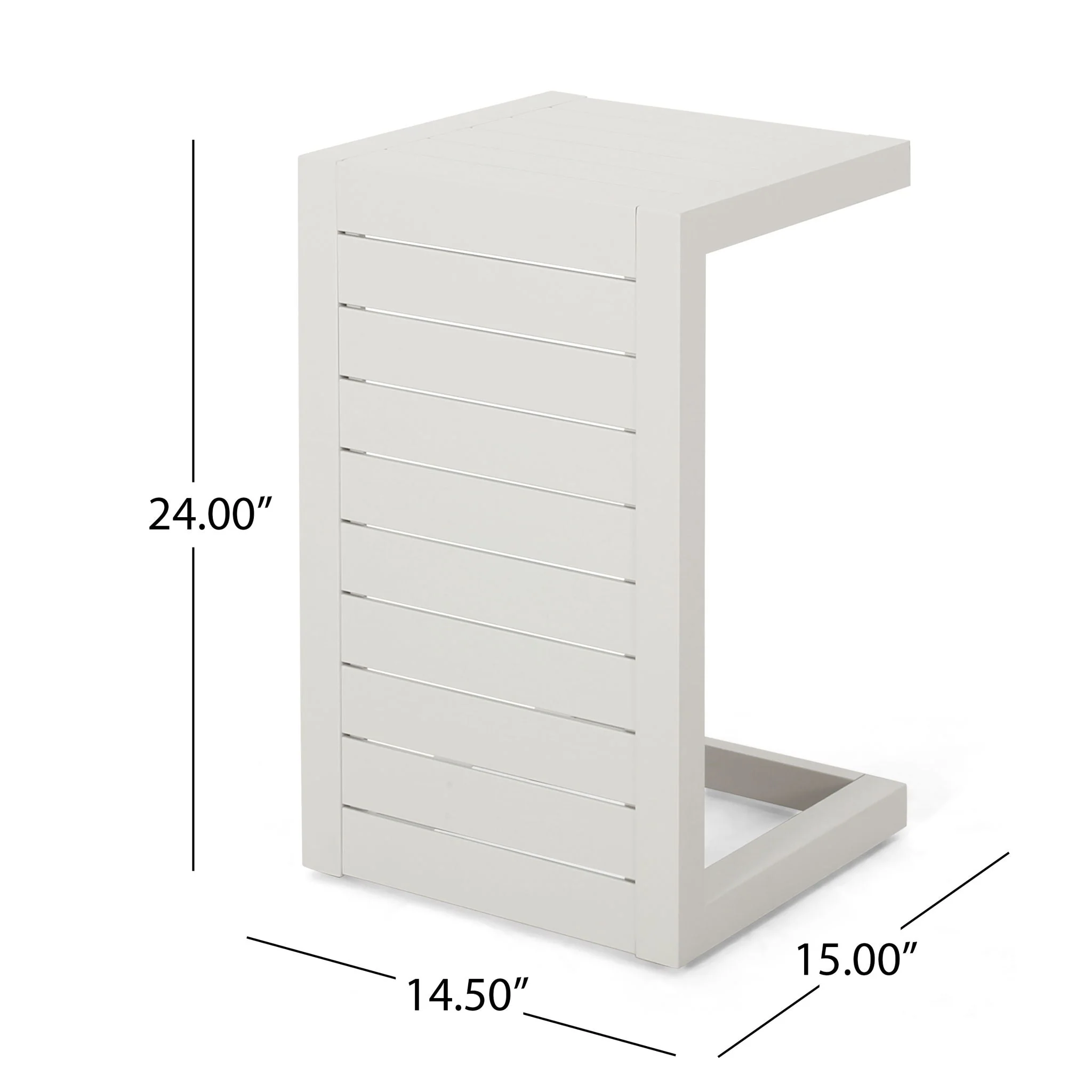 Aluminum Outdoor C-Shaped Side Table for Patio - Image 17