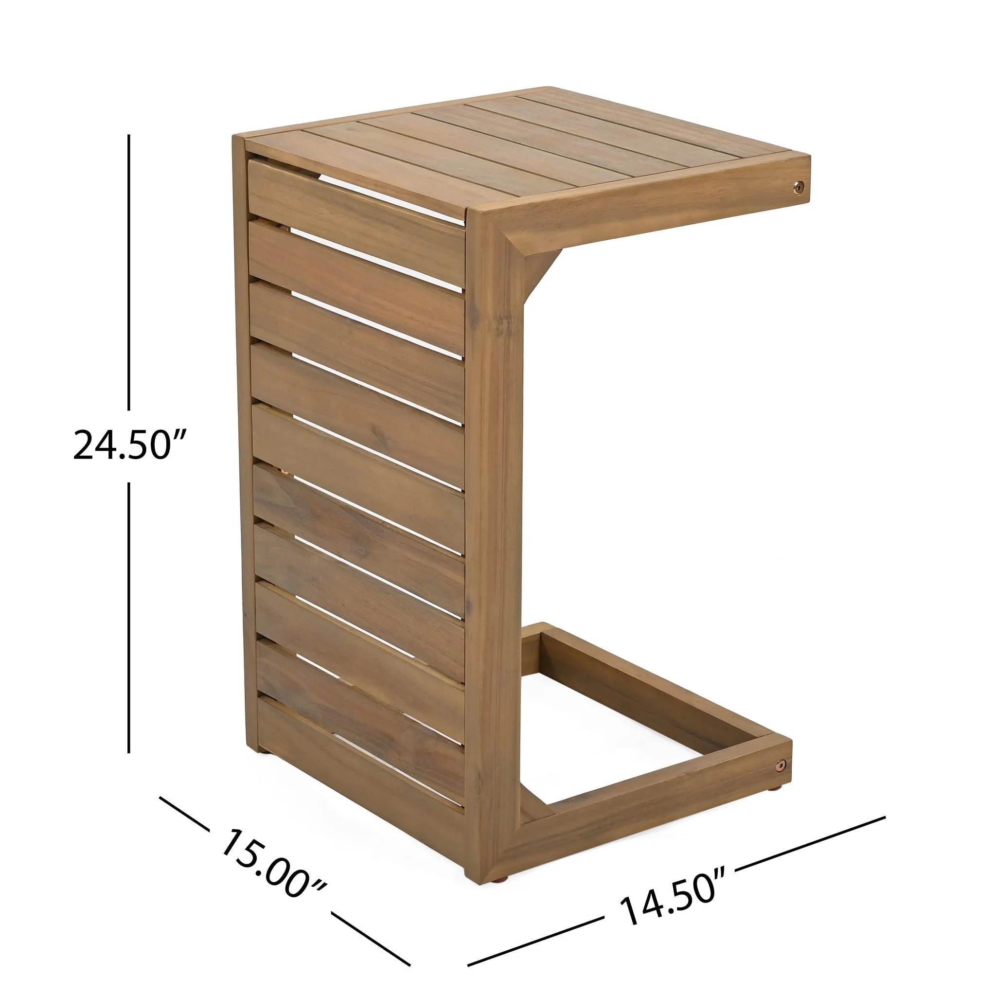 Aluminum Outdoor C-Shaped Side Table for Patio - Image 18