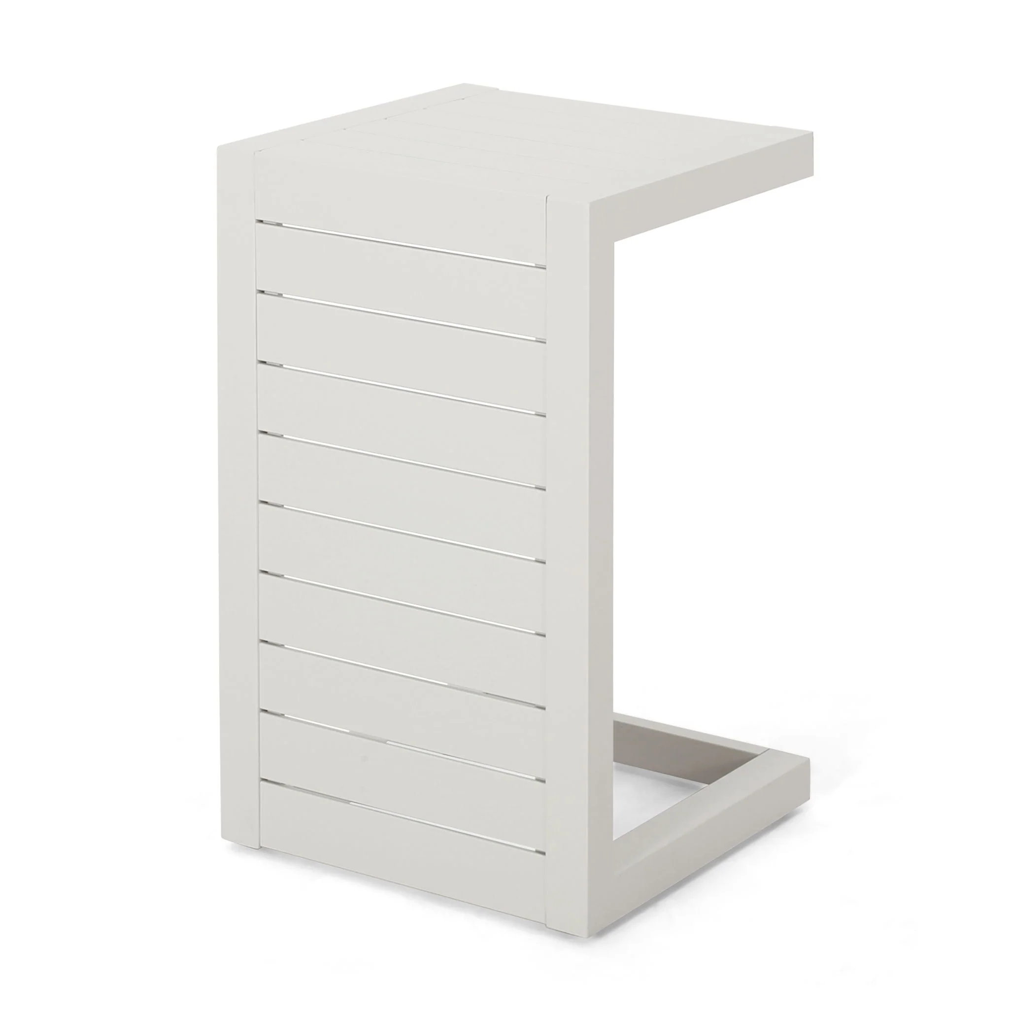 Aluminum Outdoor C-Shaped Side Table for Patio - Image 3