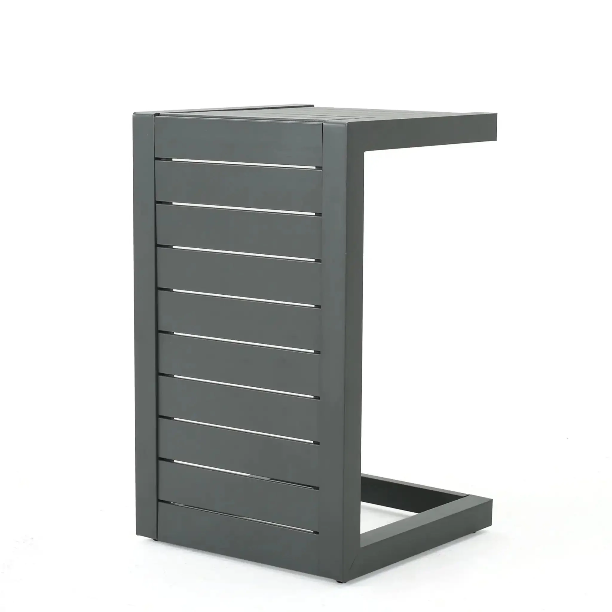 Aluminum Outdoor C-Shaped Side Table for Patio - Image 5