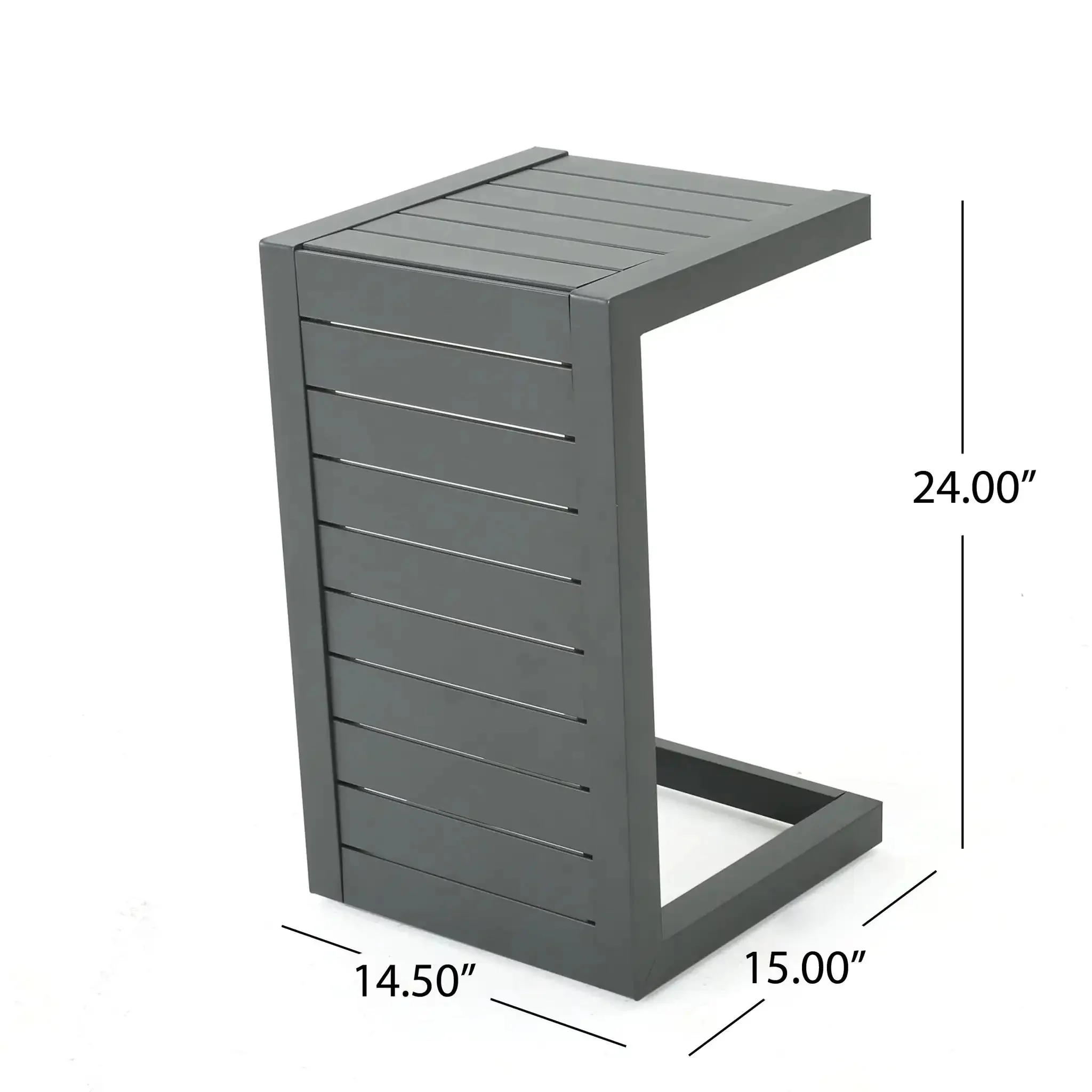 Aluminum Outdoor C-Shaped Side Table for Patio - Image 7