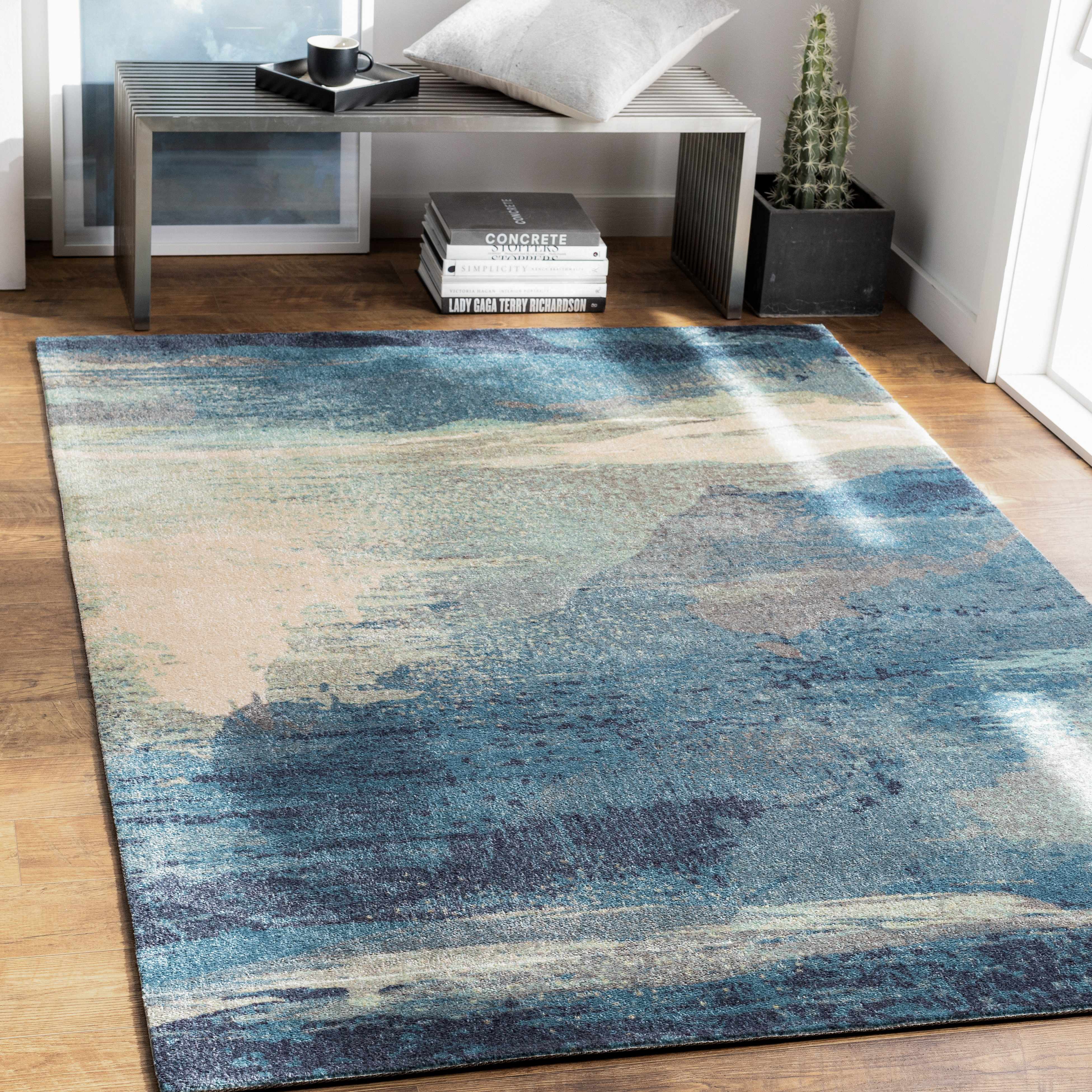 Alvaton Abstract Blue Rug - Image 2