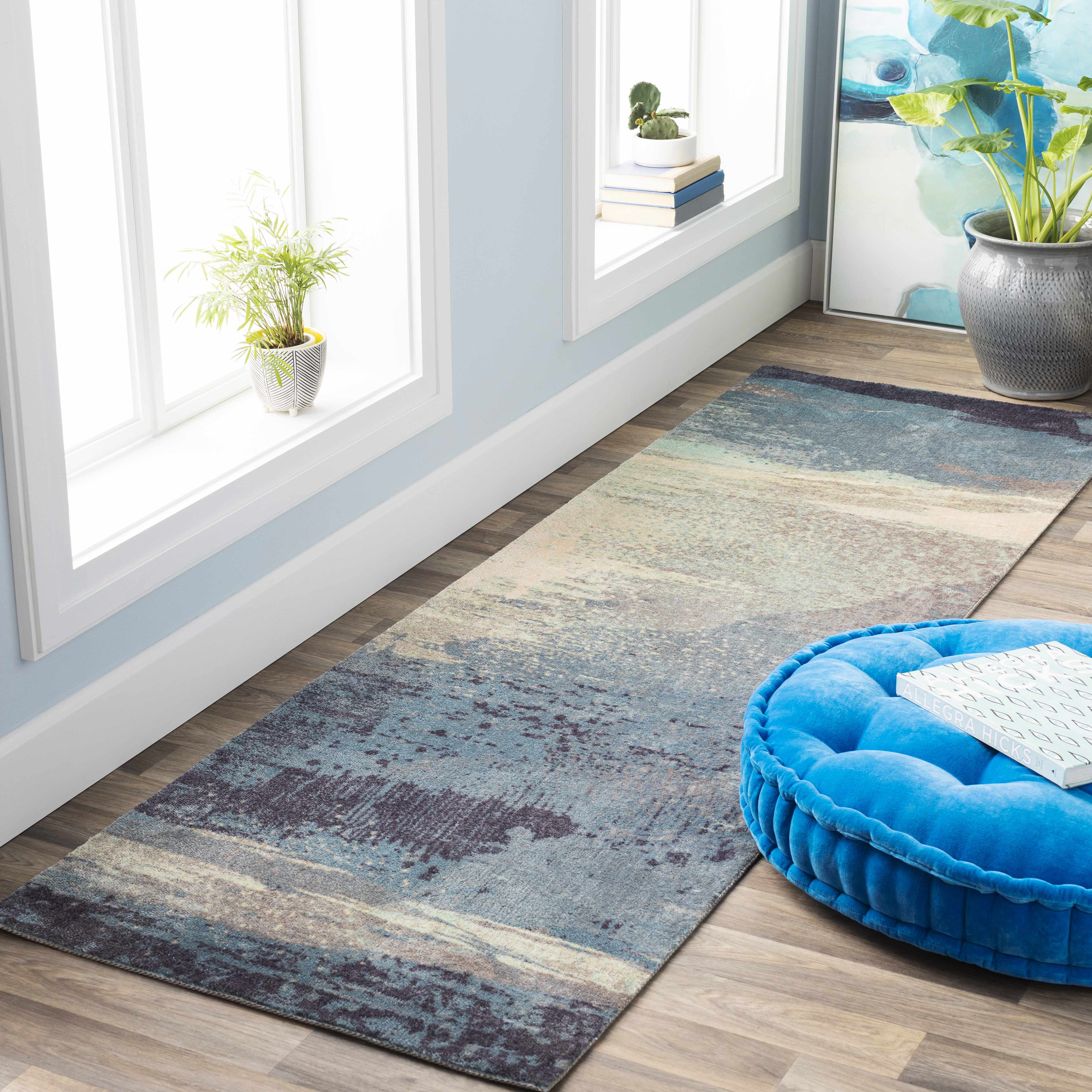 Alvaton Abstract Blue Rug - Image 3