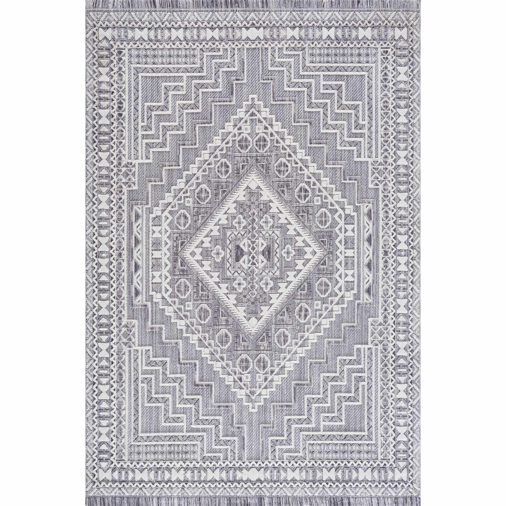 Alya 3D Saxony with Fringes Area Rug - Clearance