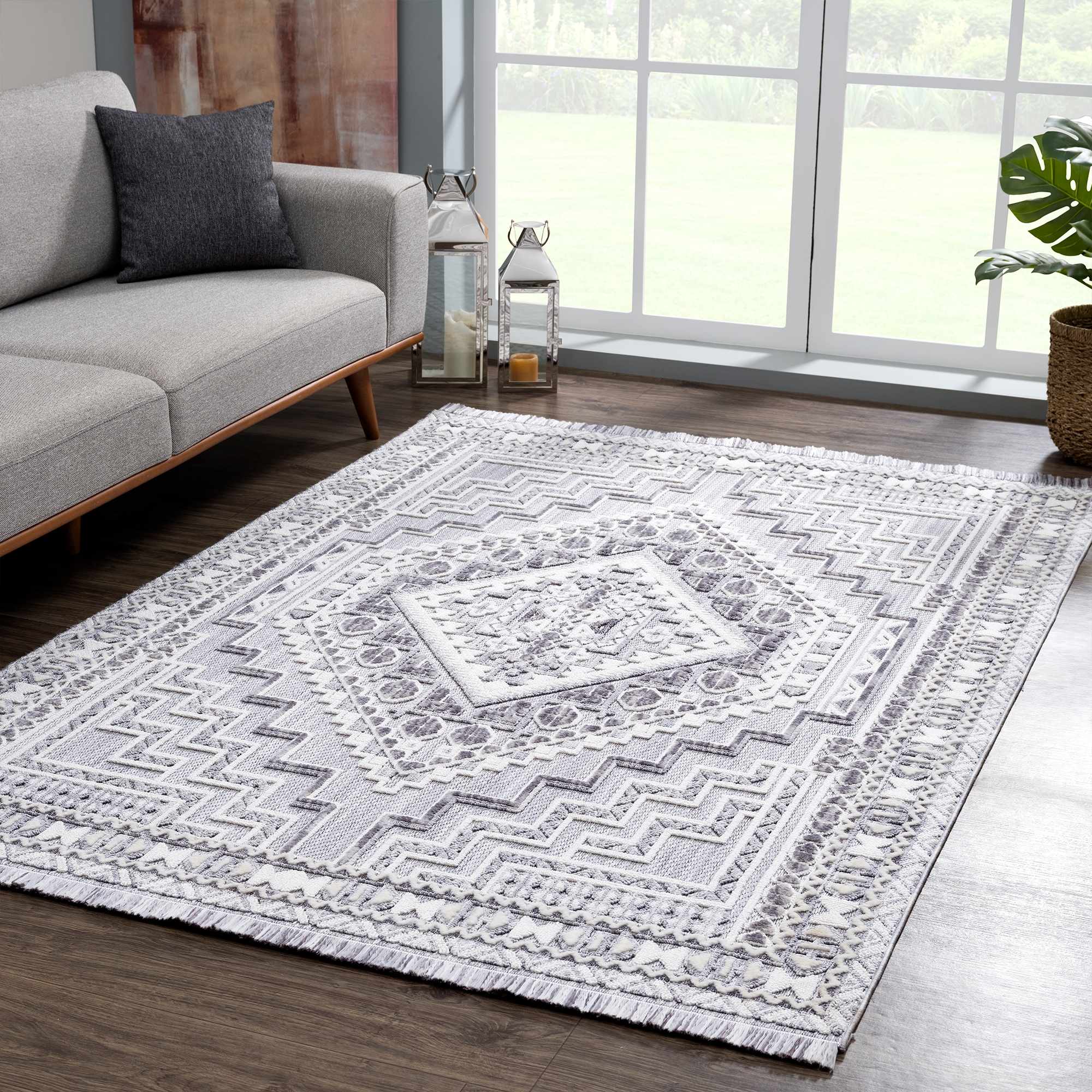 Alya 3D Saxony with Fringes Area Rug - Clearance - Image 2