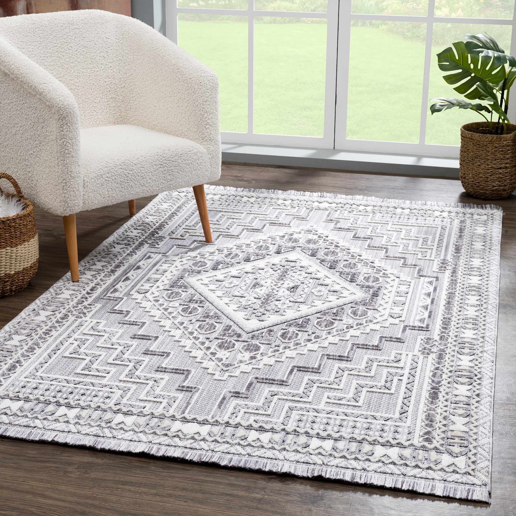 Alya 3D Saxony with Fringes Area Rug - Clearance - Image 4