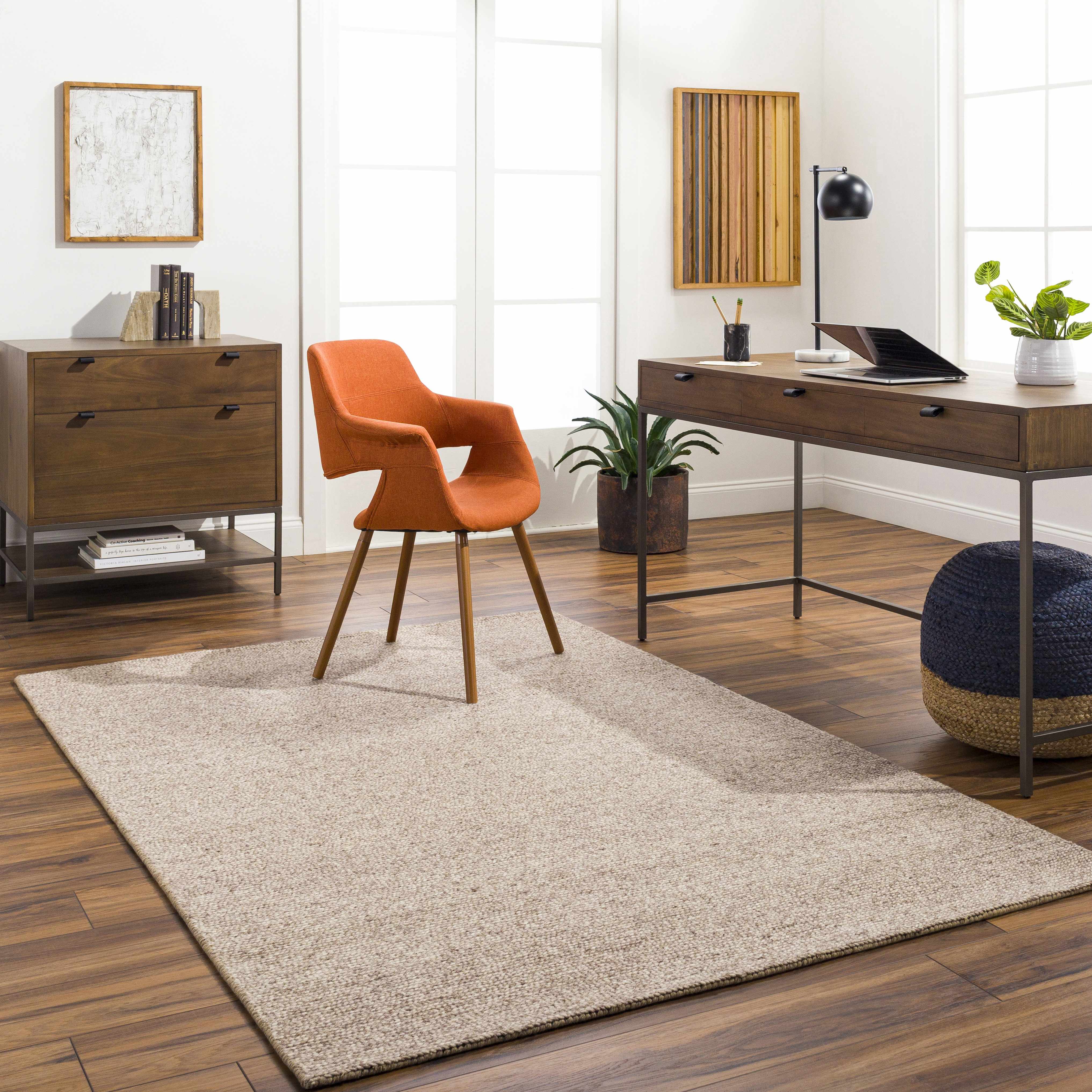 Alyra Tan Solid Area Rug - Clearance - Image 2