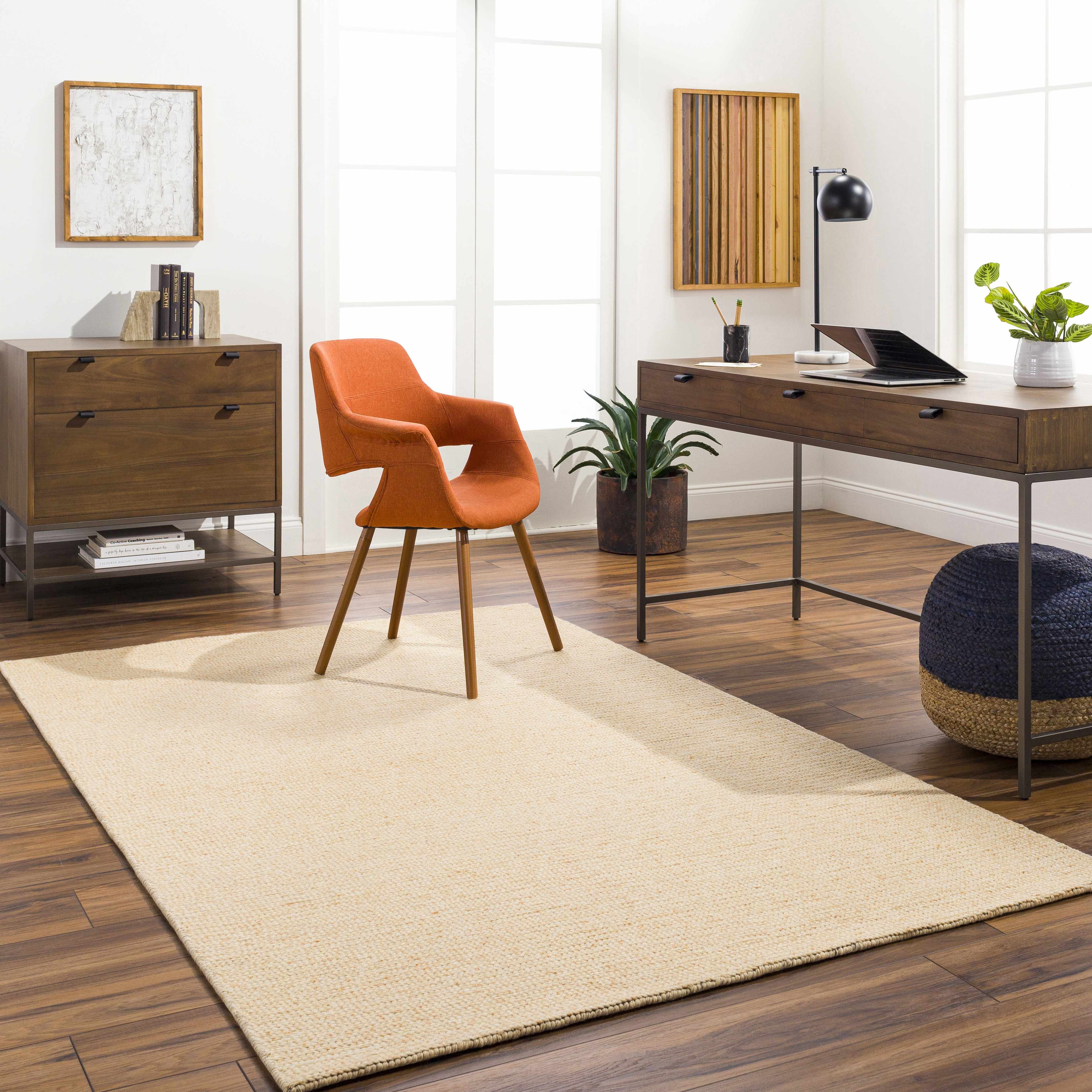 Alyra Yellow Solid Area Rug - Clearance - Image 2