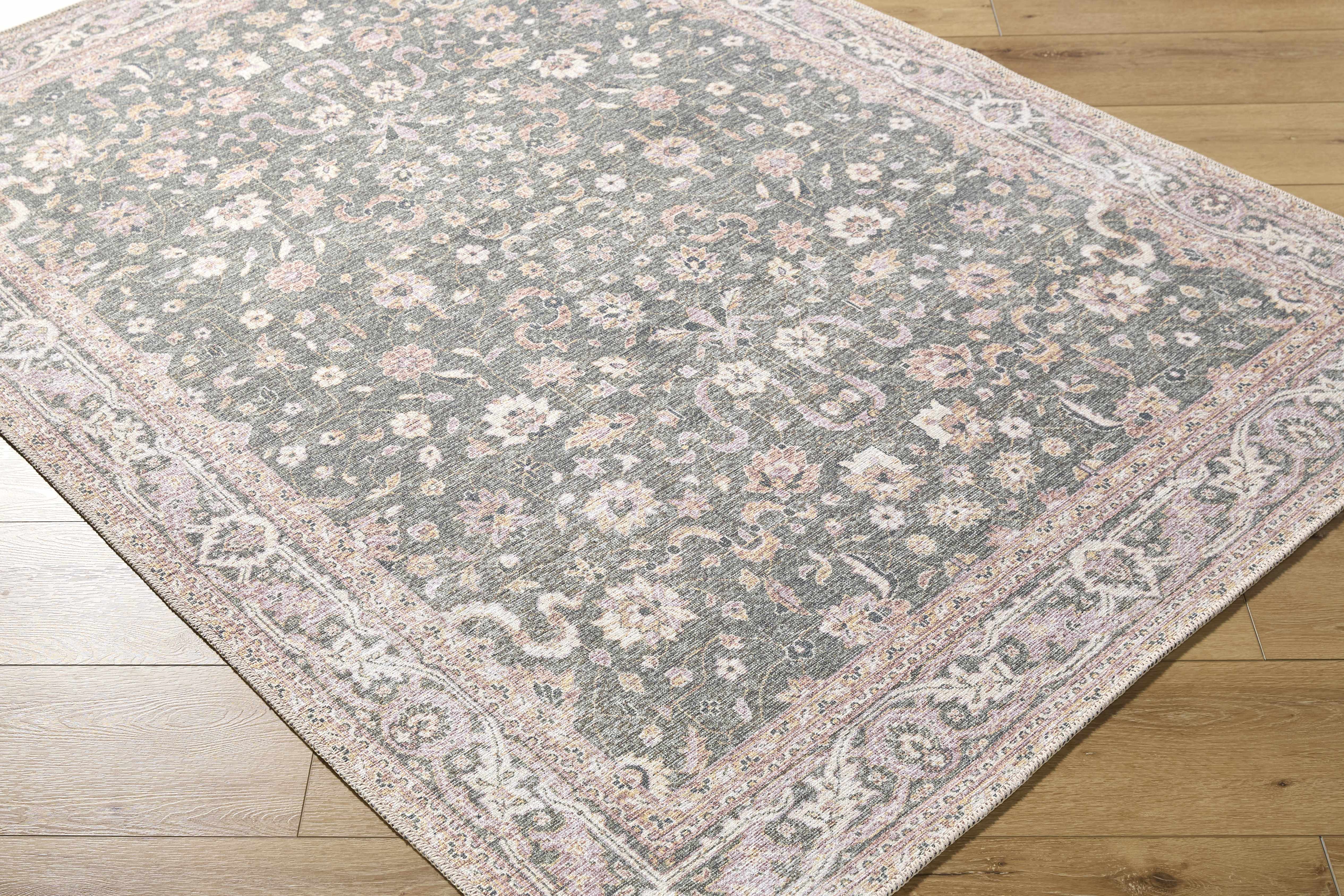 Alyson Vintage Flat Pile Washable Rug - Image 3