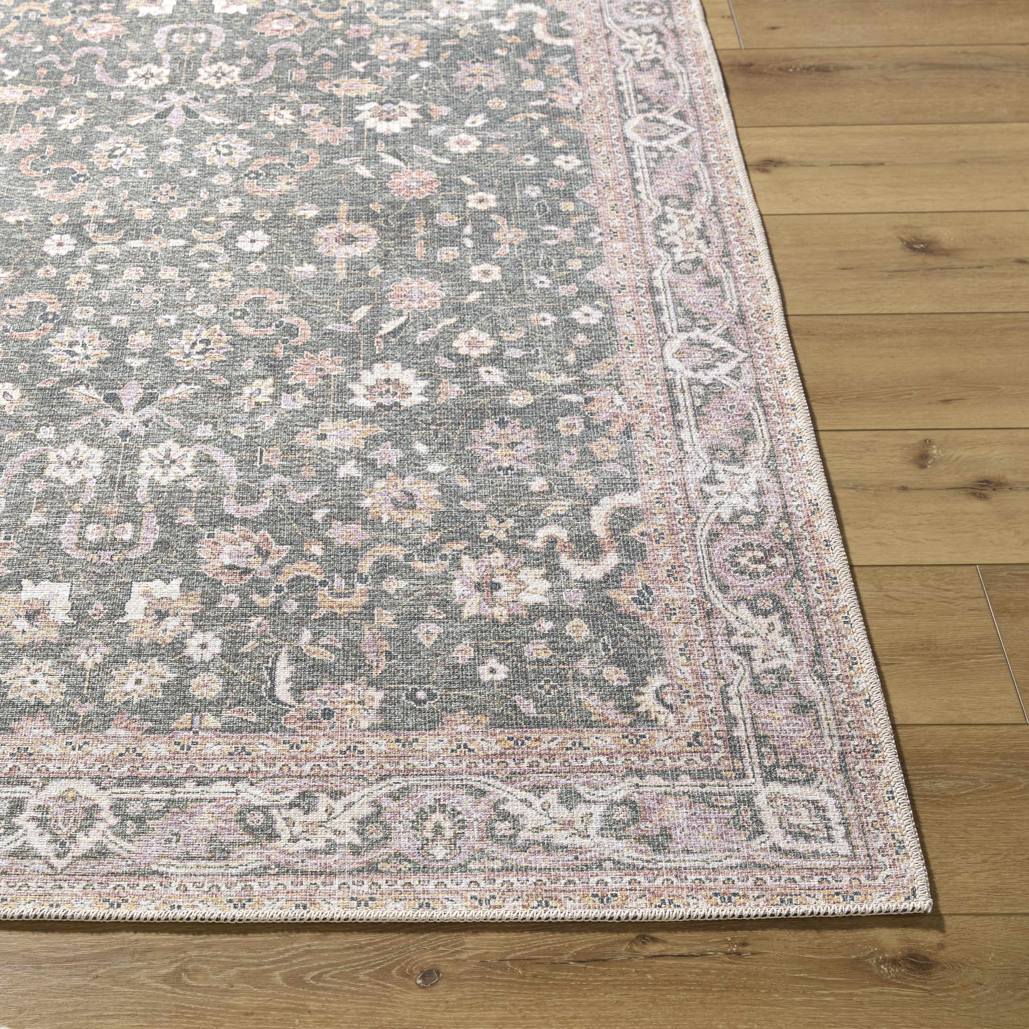 Alyson Vintage Flat Pile Washable Rug - Image 4
