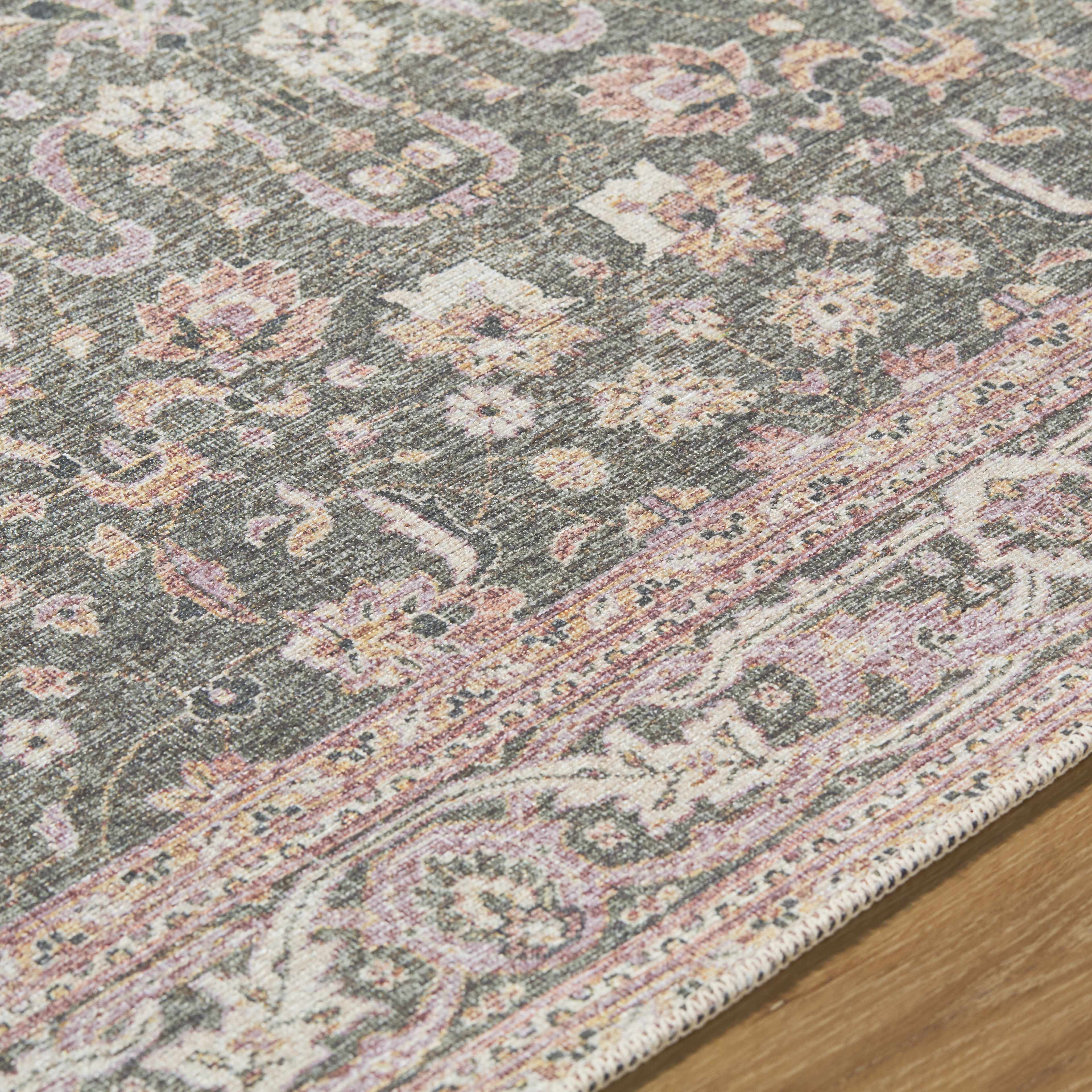 Alyson Vintage Flat Pile Washable Rug - Image 7