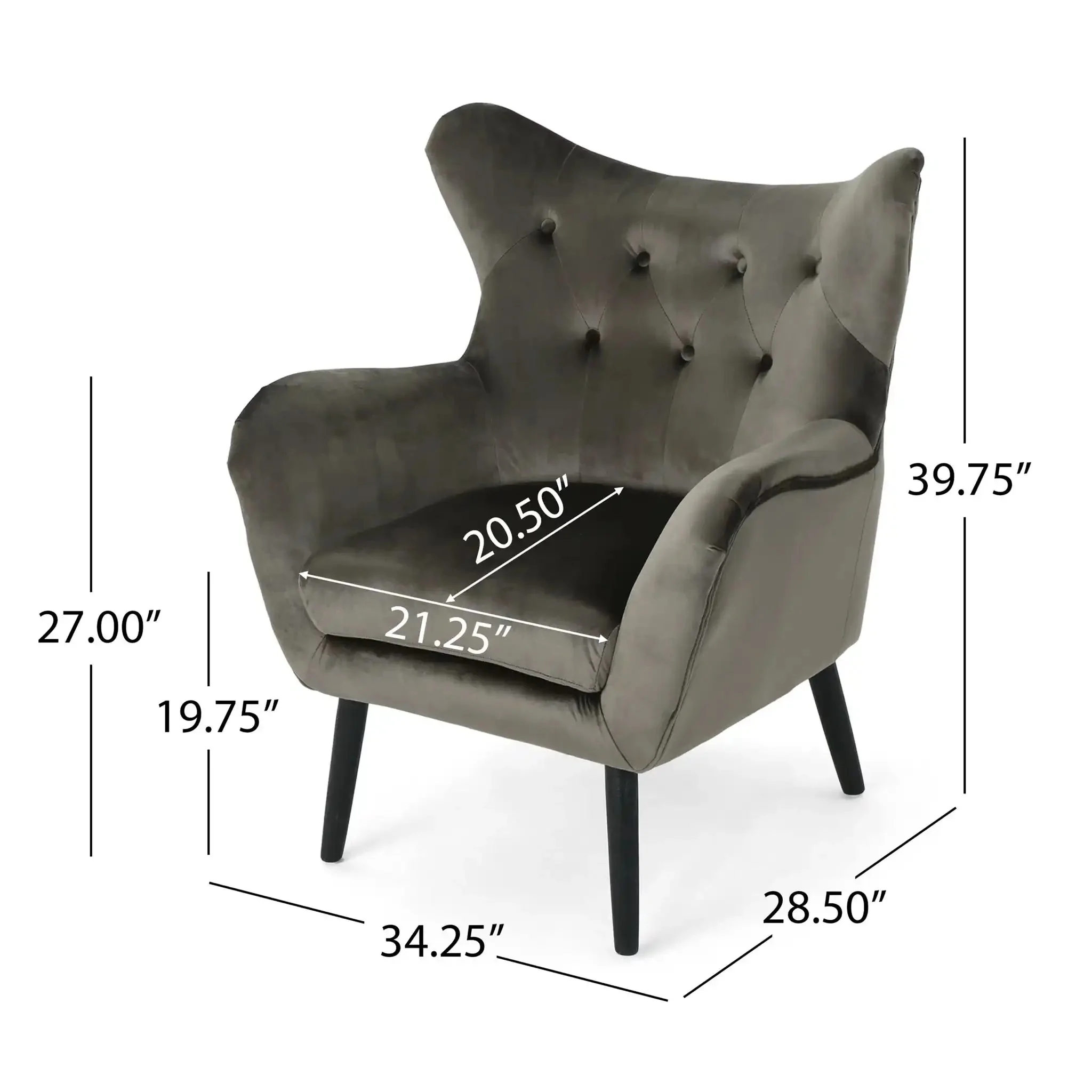 Alyssa - Mid Century Upholstered Arm Chair With Wingback Design - Image 10