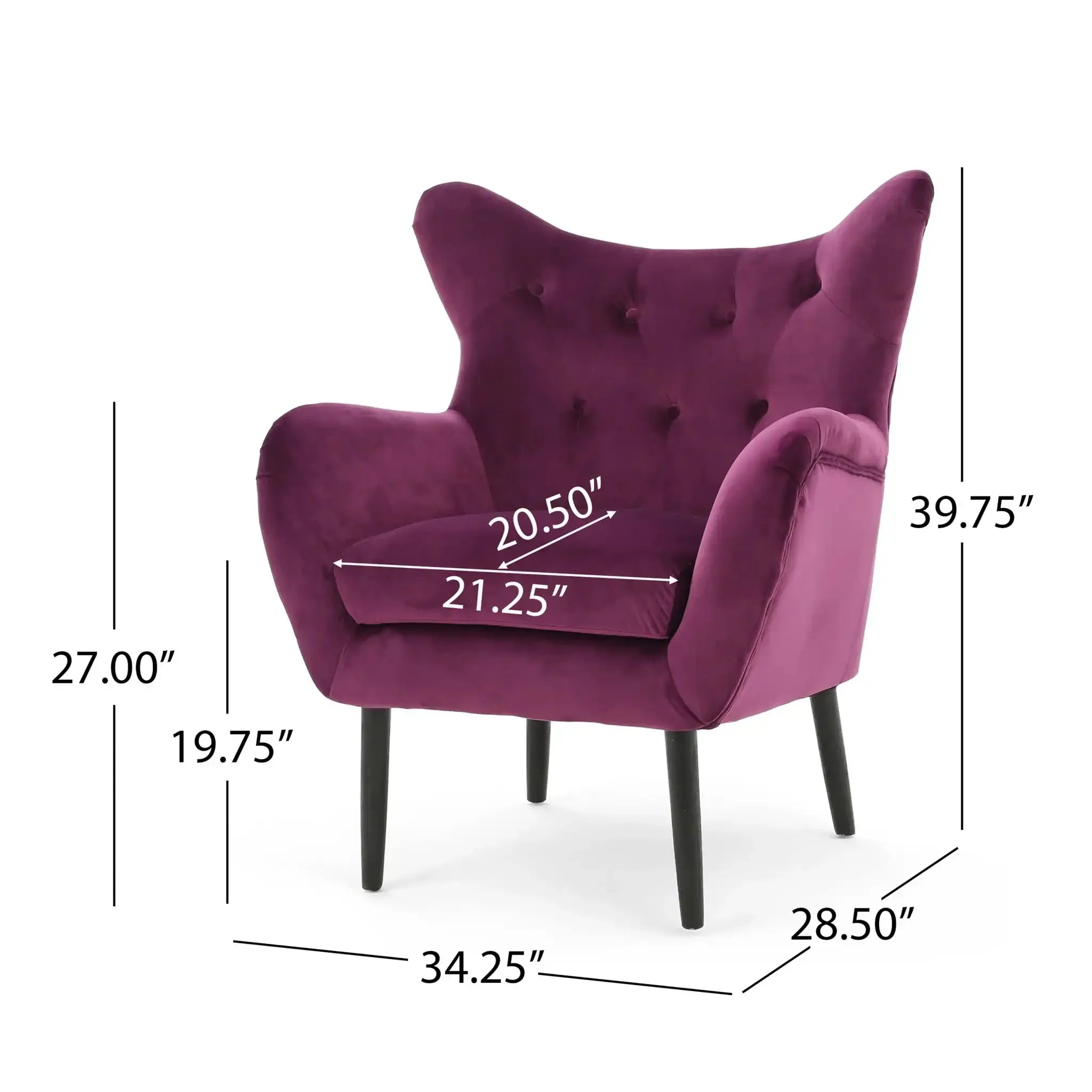 Alyssa - Mid Century Upholstered Arm Chair With Wingback Design - Image 11
