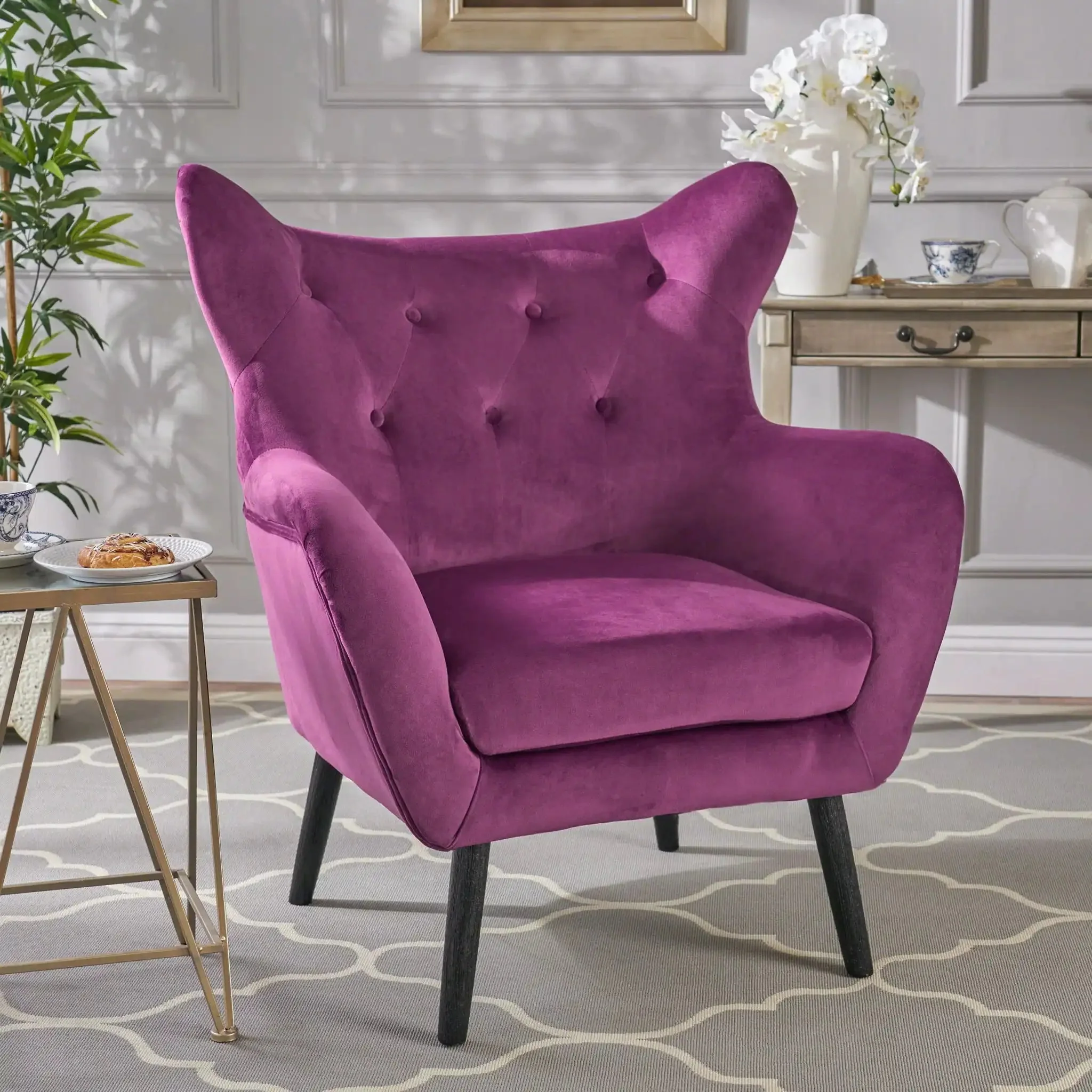 Alyssa - Mid Century Upholstered Arm Chair With Wingback Design - Image 13