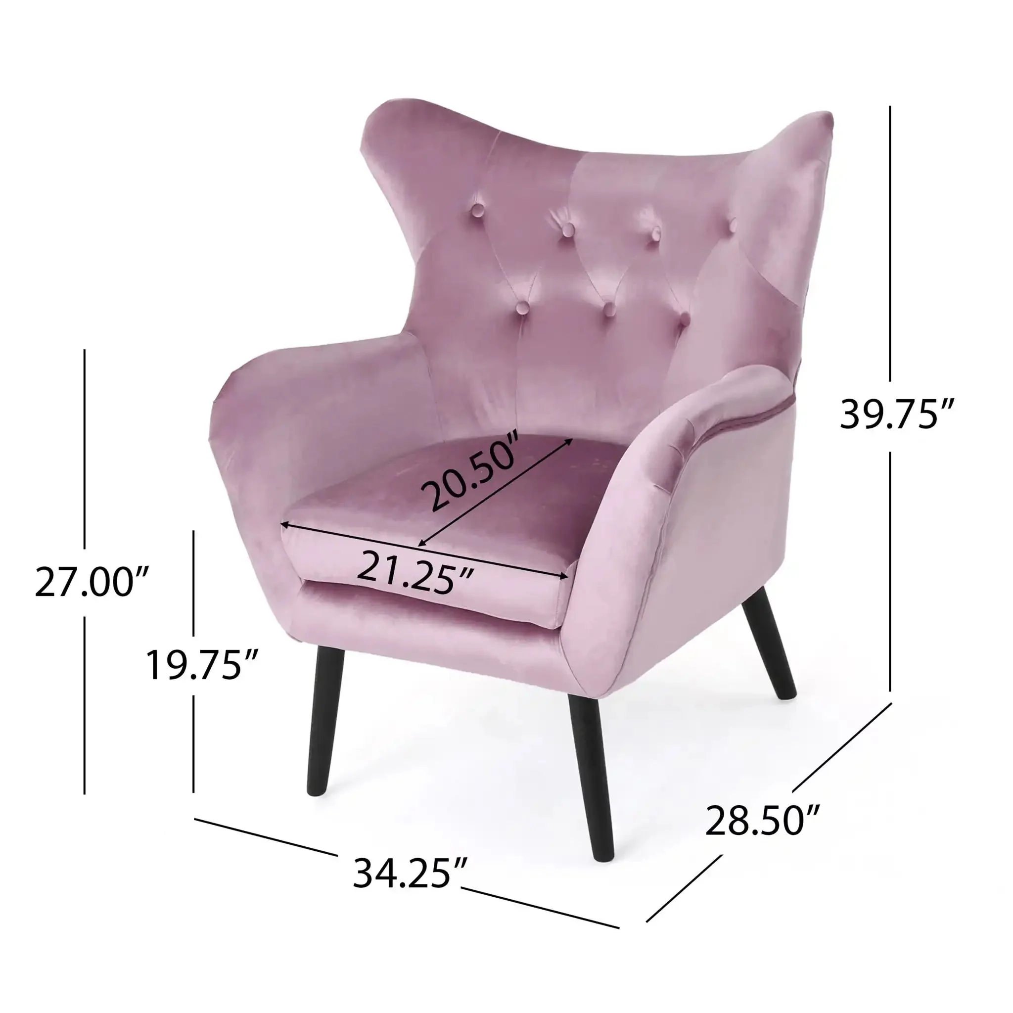 Alyssa - Mid Century Upholstered Arm Chair With Wingback Design - Image 14