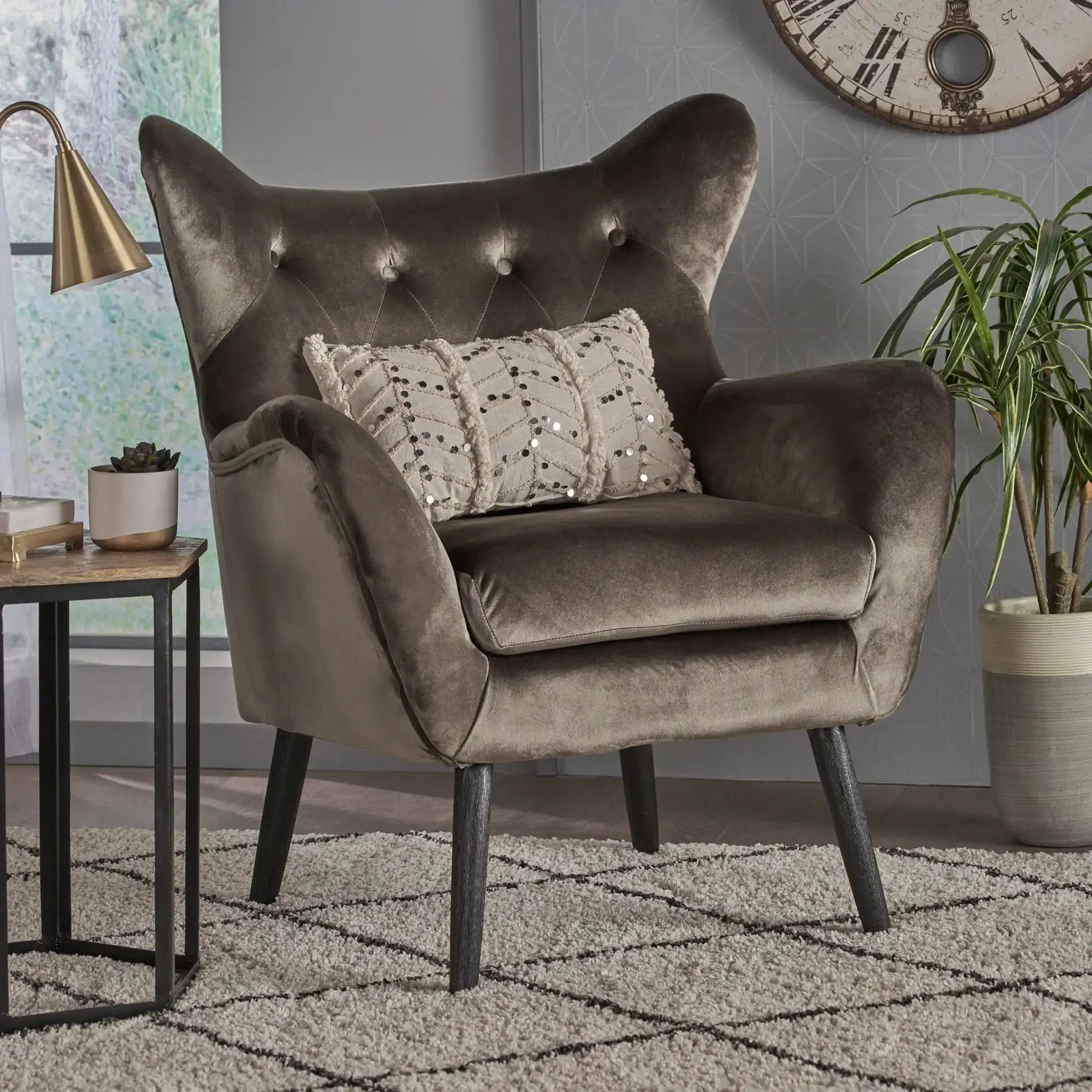 Alyssa - Mid Century Upholstered Arm Chair With Wingback Design - Image 15
