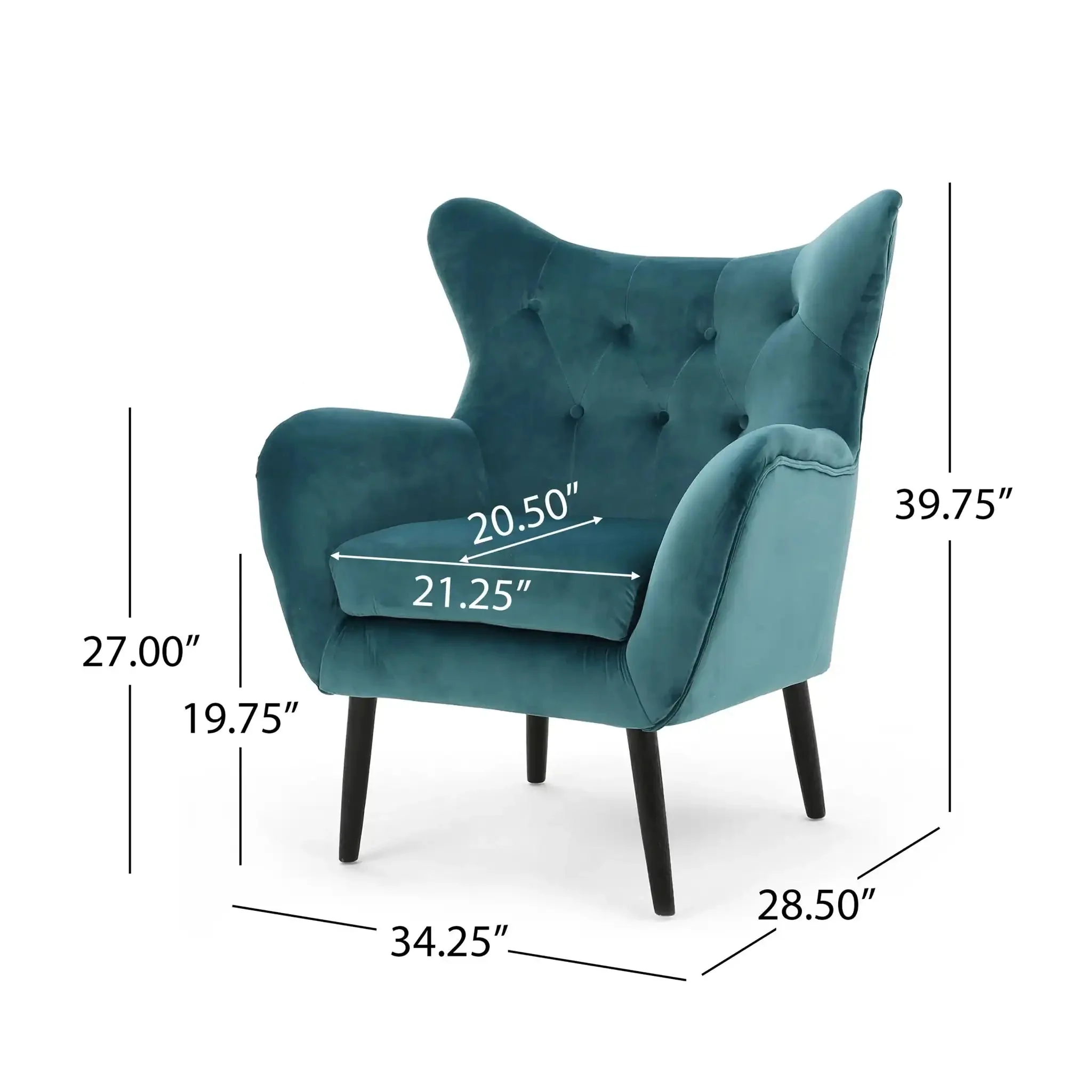 Alyssa - Mid Century Upholstered Arm Chair With Wingback Design - Image 16
