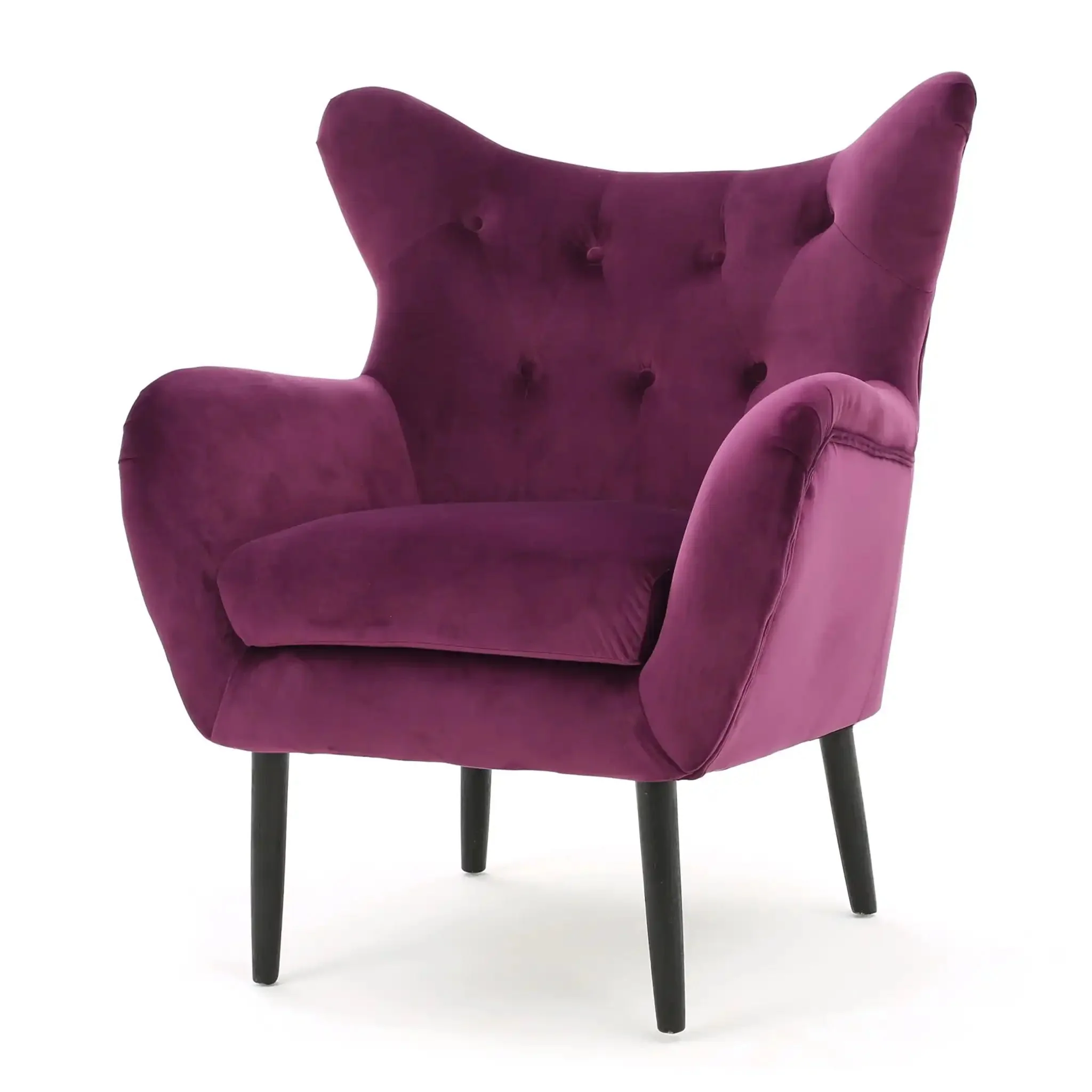 Alyssa - Mid Century Upholstered Arm Chair With Wingback Design - Image 2