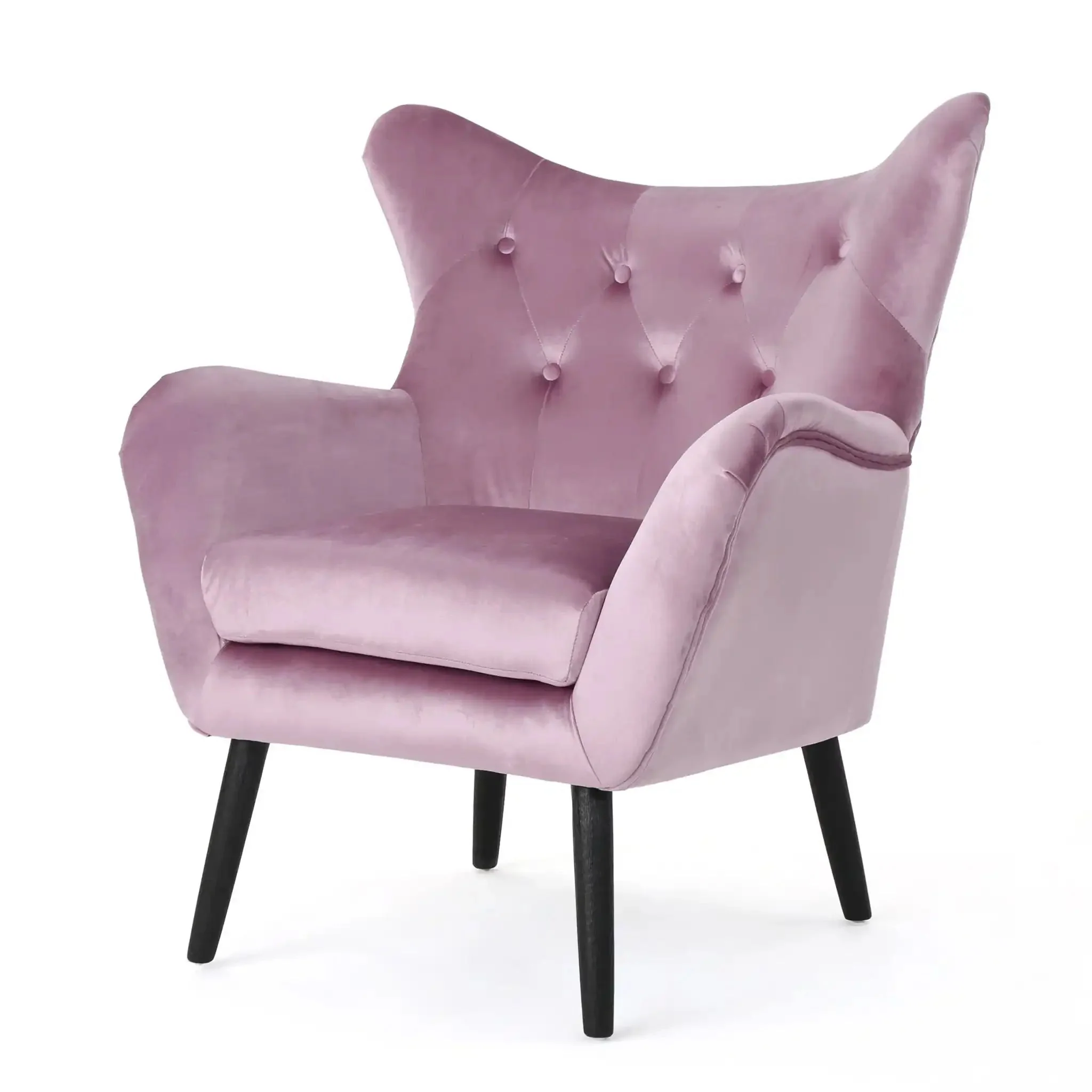 Alyssa - Mid Century Upholstered Arm Chair With Wingback Design - Image 4