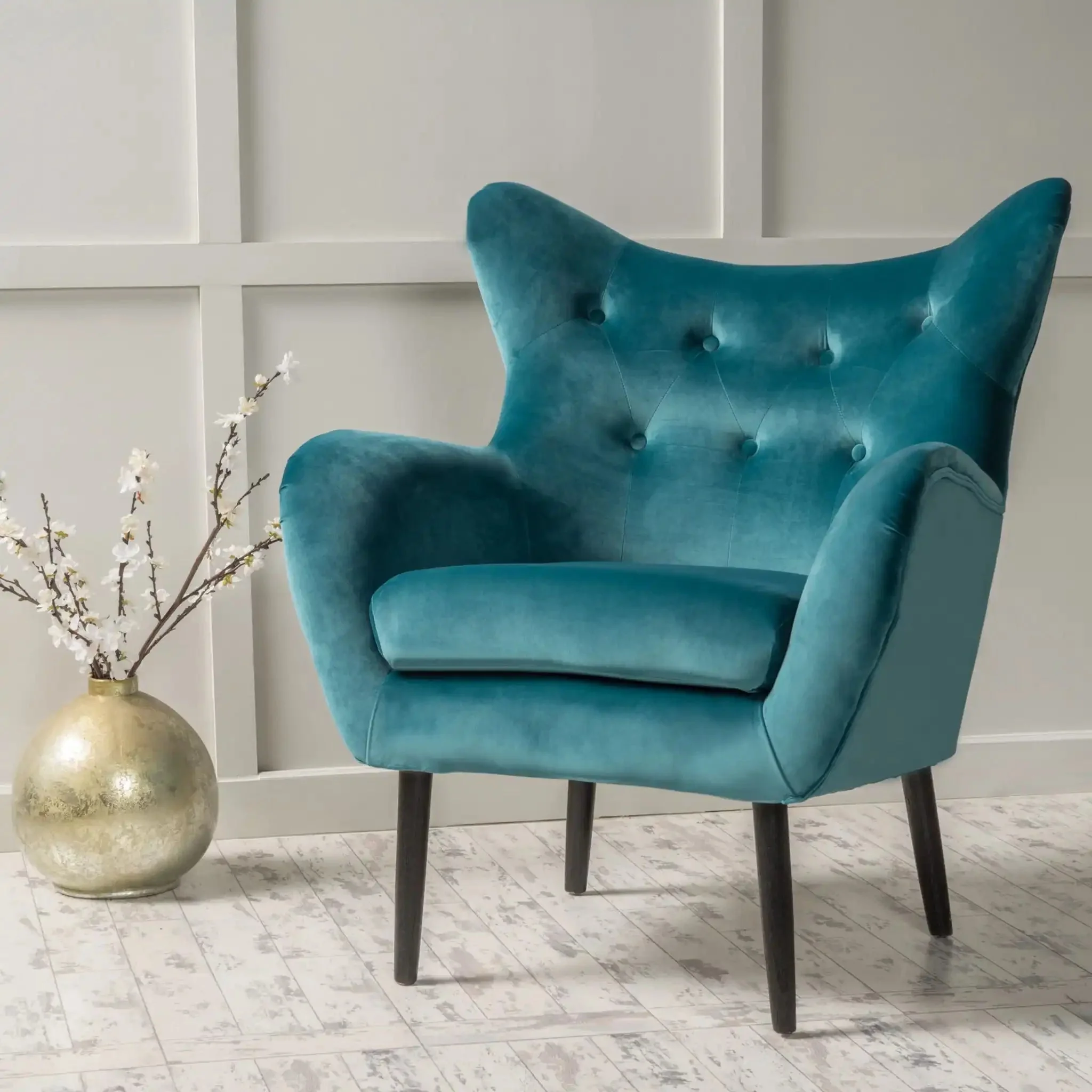 Alyssa - Mid Century Upholstered Arm Chair With Wingback Design - Image 5