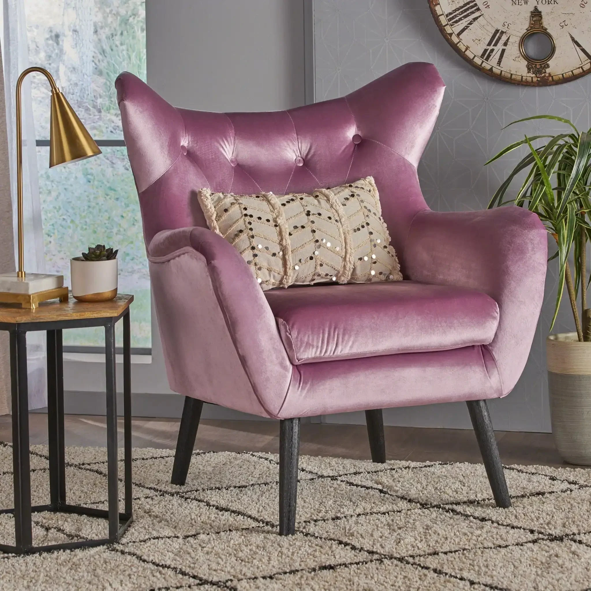 Alyssa - Mid Century Upholstered Arm Chair With Wingback Design - Image 6