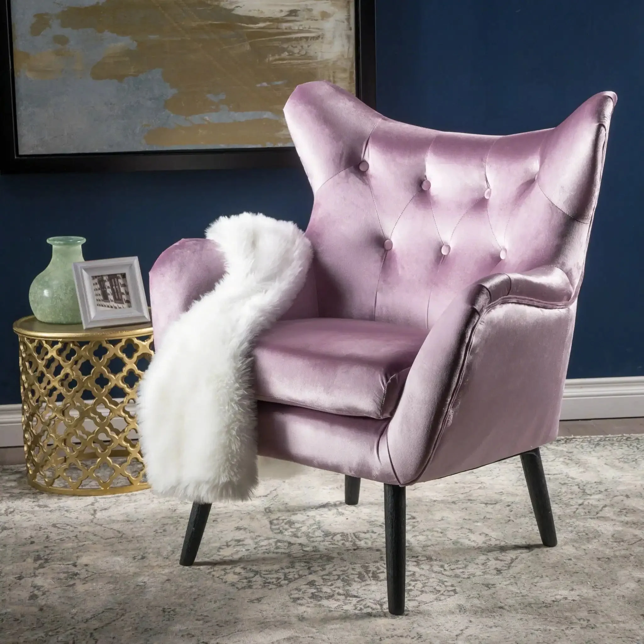Alyssa - Mid Century Upholstered Arm Chair With Wingback Design - Image 9
