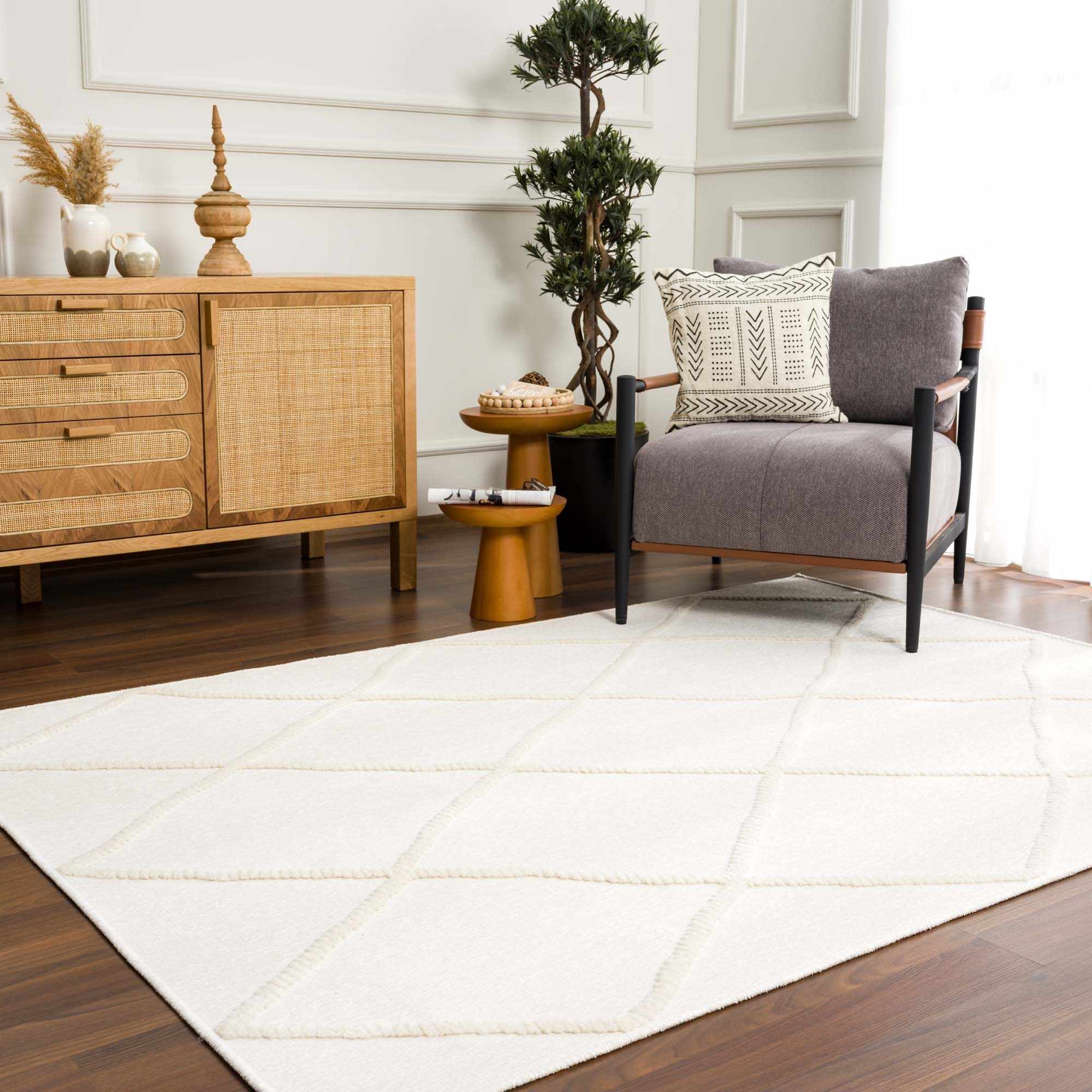 Amani White Washable Rug - Clearance - Image 16