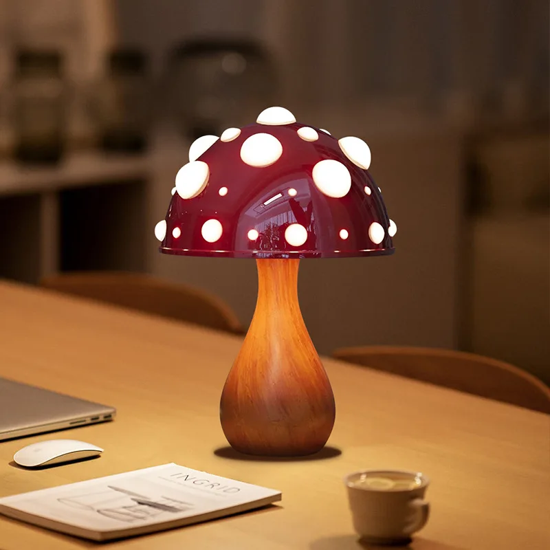Amanita Mushroom LED Lamp Warm Light Bedside Night Light Desk Decor USB Home - Image 3