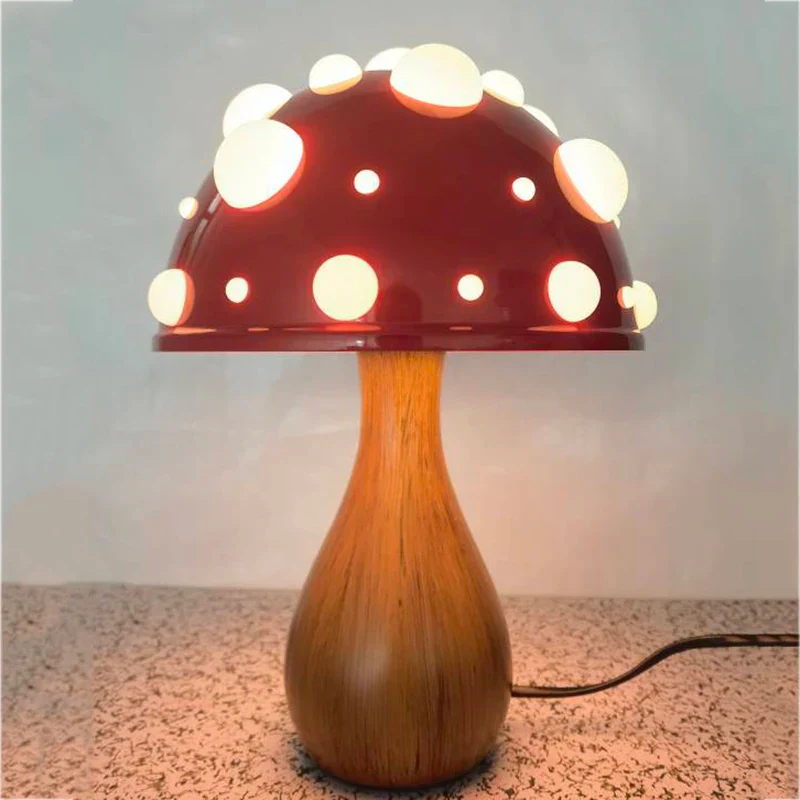 Amanita Mushroom LED Lamp Warm Light Bedside Night Light Desk Decor USB Home - Image 6
