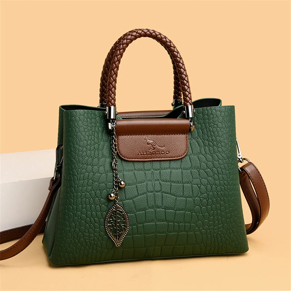 Amara Genuine Leather Handbag for Women 3 Compartment Shoulder Bag - Image 7