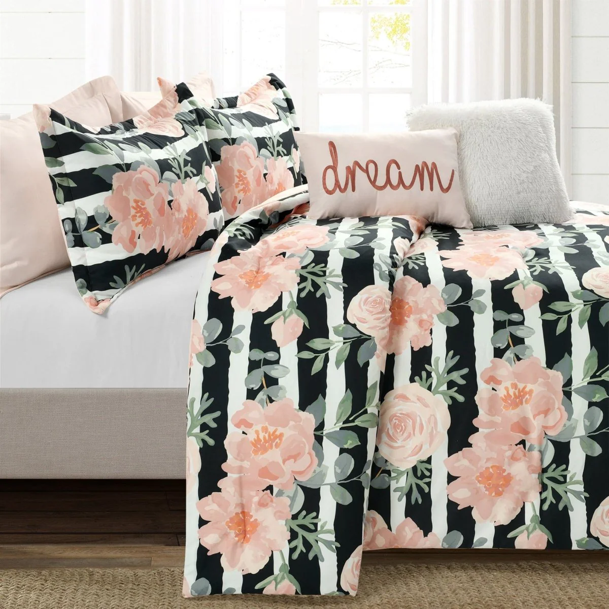 Amara Watercolor Rose 7 Piece Comforter Set - Image 2