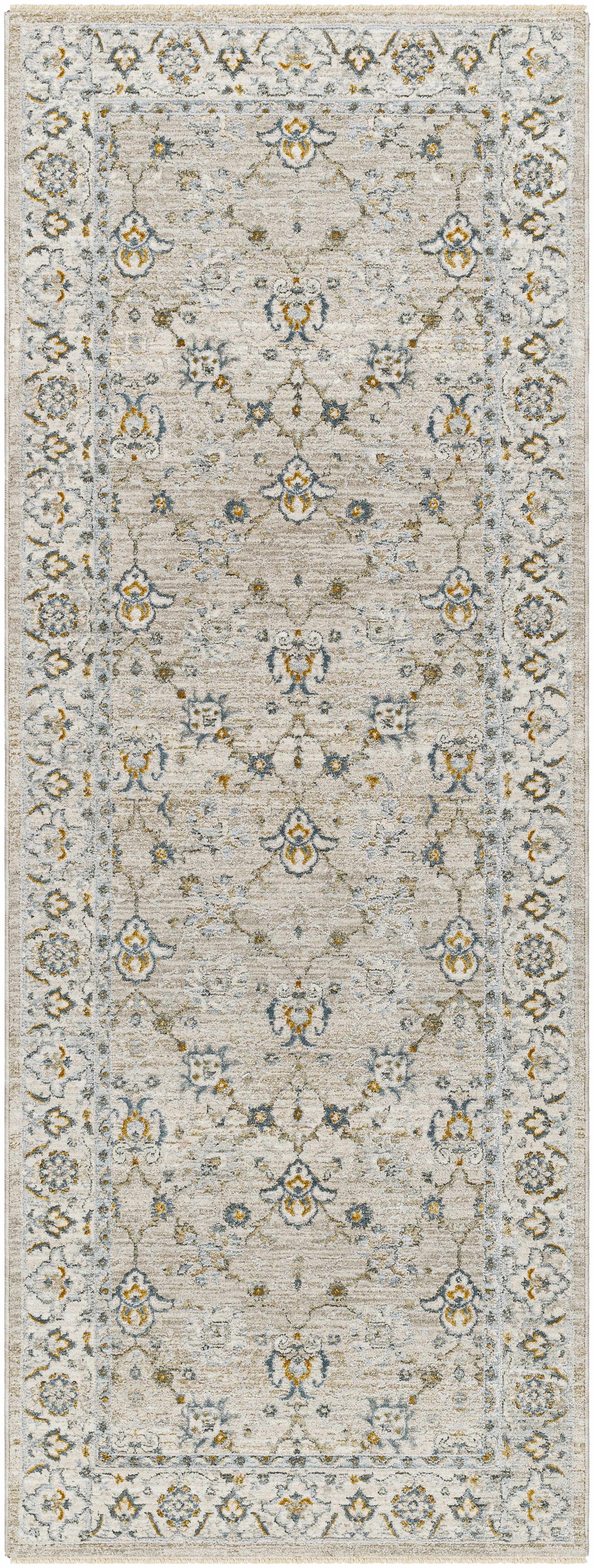 Amaru Cream & Sage Textured Rug with Fringes - Image 12