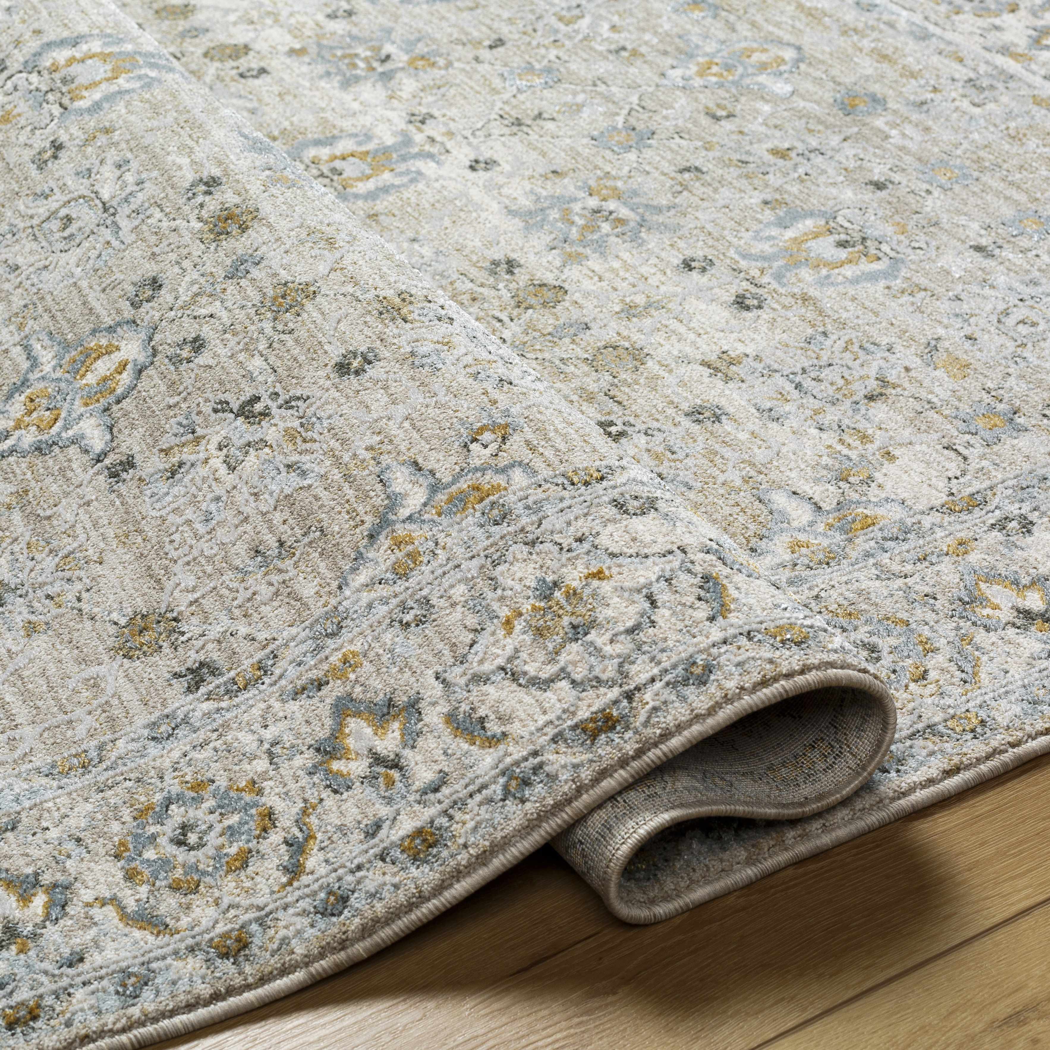 Amaru Cream & Sage Textured Rug with Fringes - Image 16