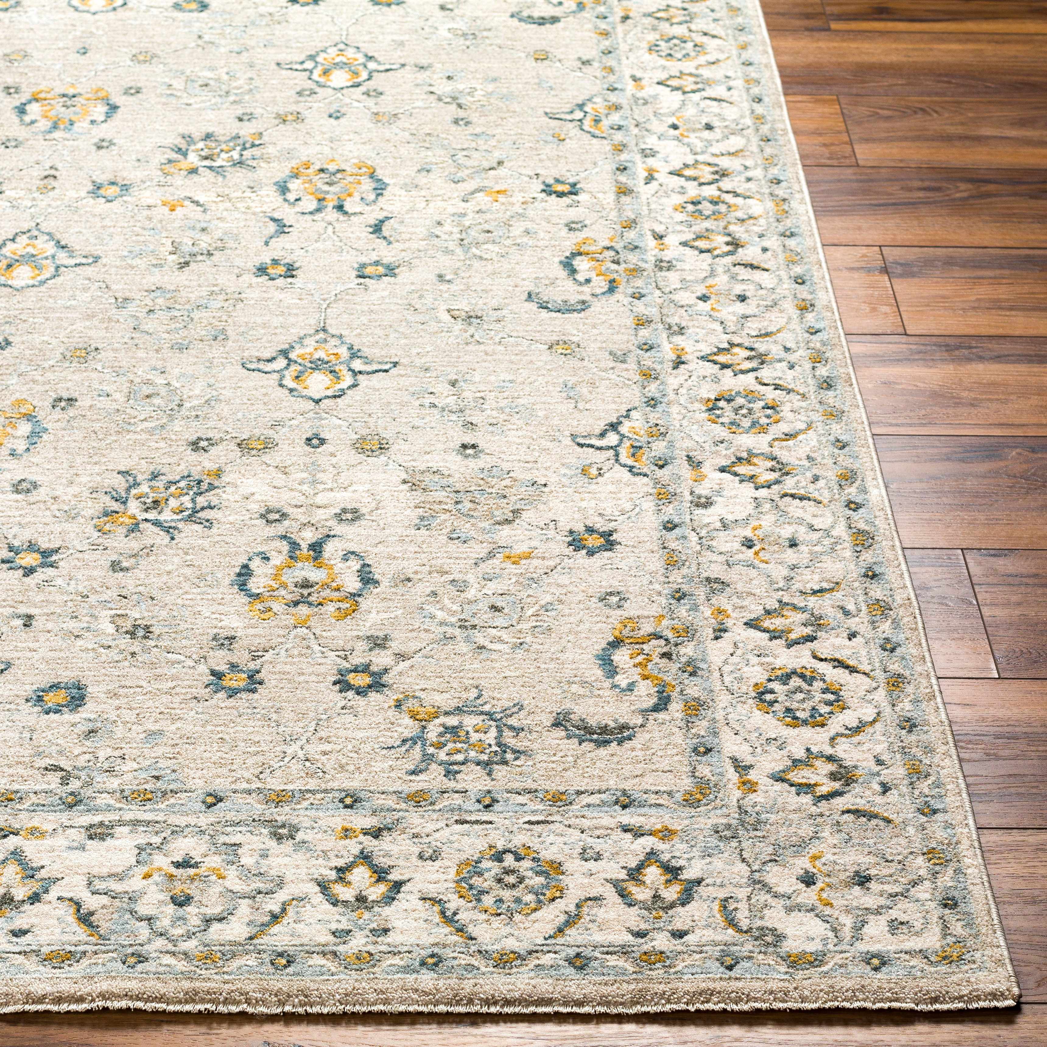 Amaru Cream & Sage Textured Rug with Fringes - Image 3