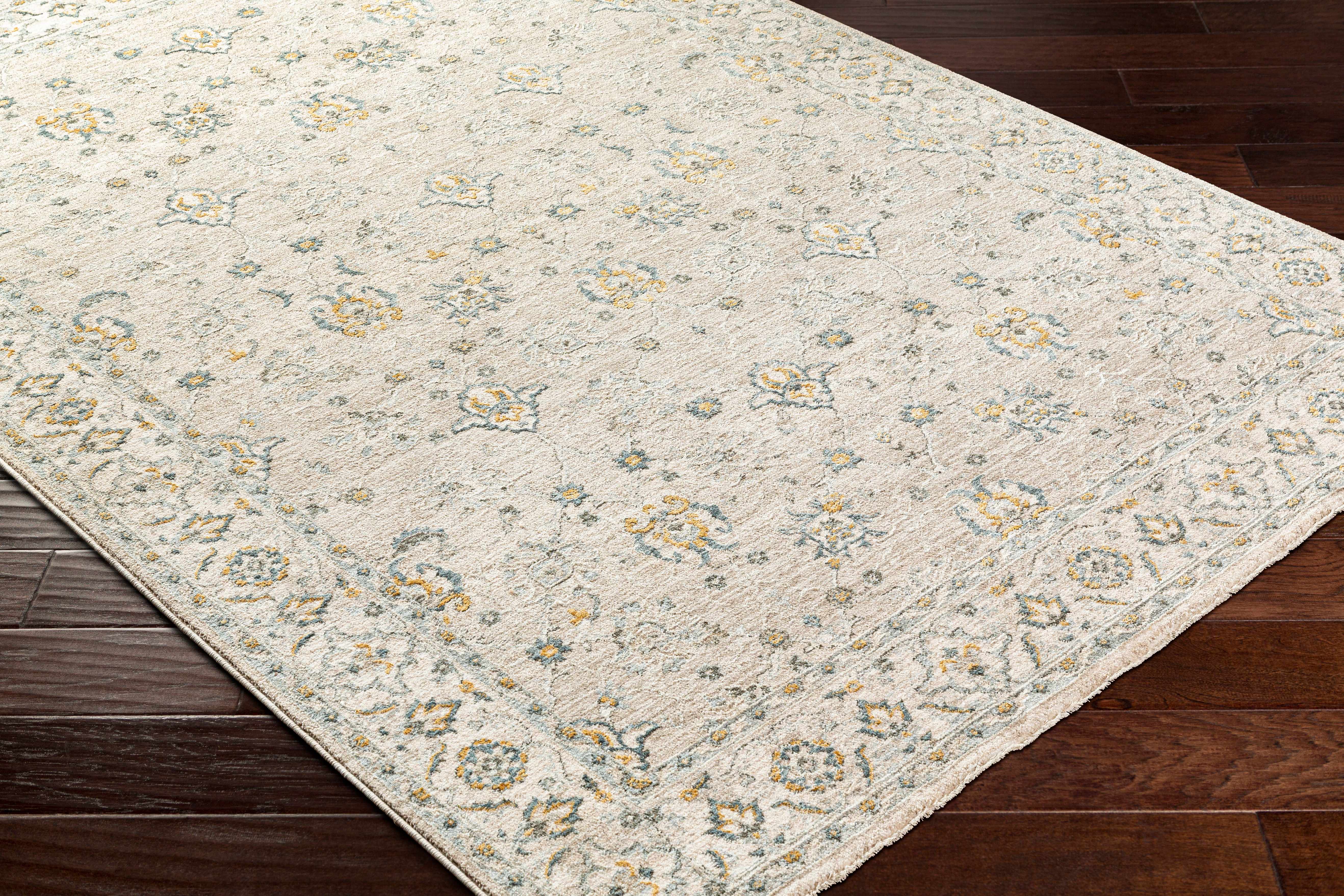 Amaru Cream & Sage Textured Rug with Fringes - Image 4