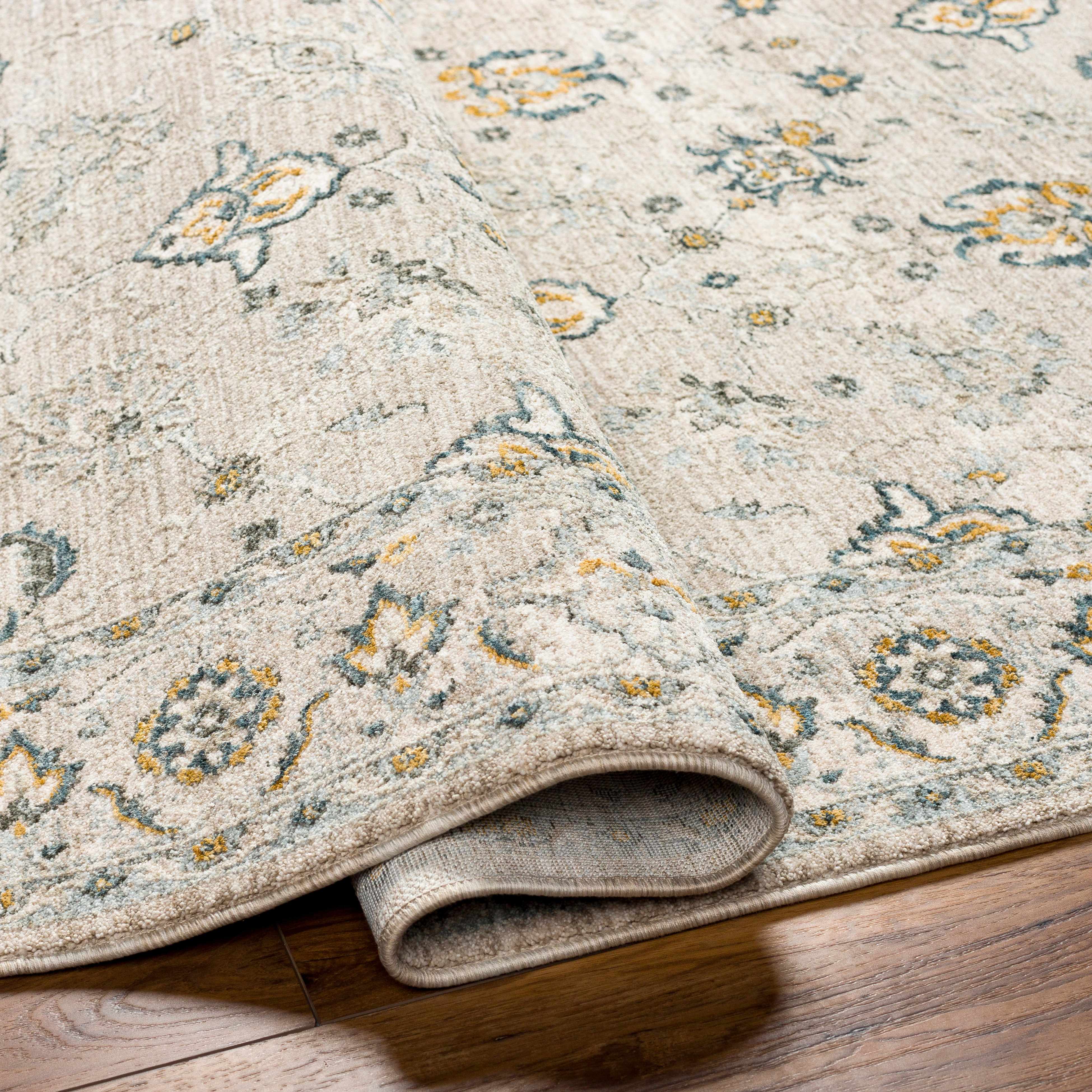Amaru Cream & Sage Textured Rug with Fringes - Image 5
